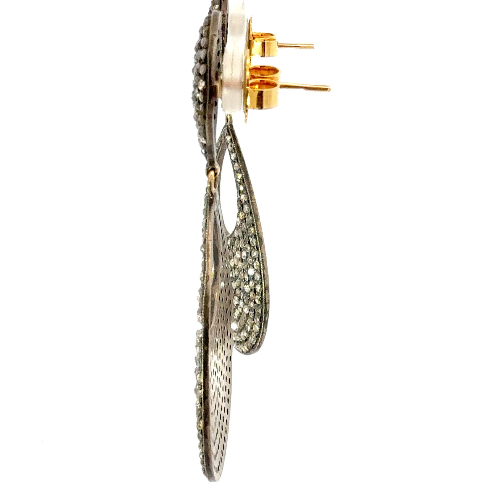 Open Teardrop Pavé Diamond Earrings