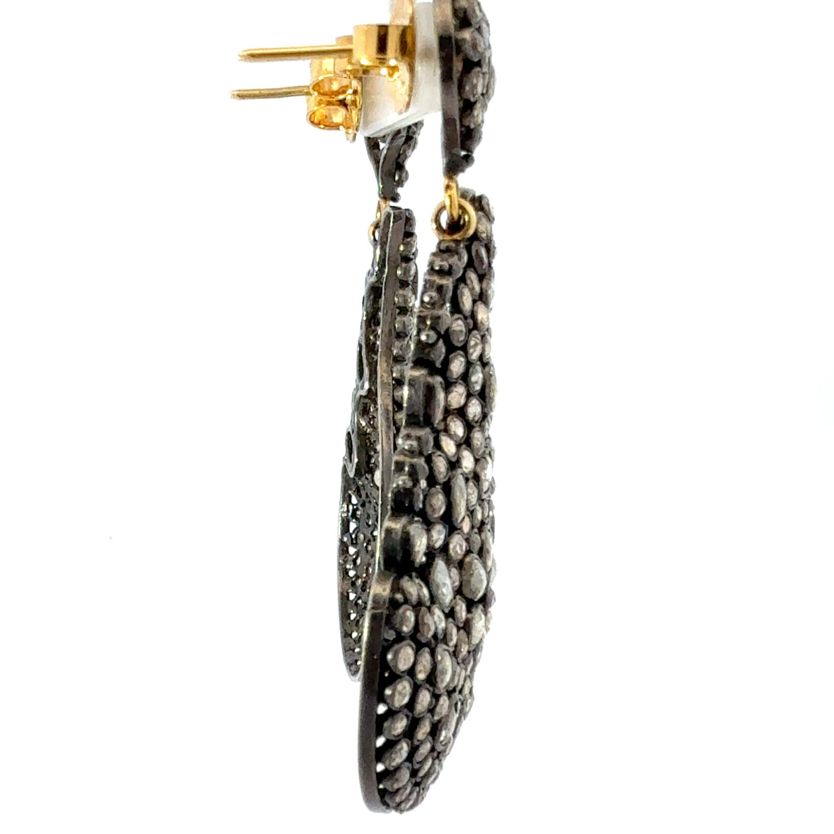 Rose-Cut Diamond Pavé Drop Earrings