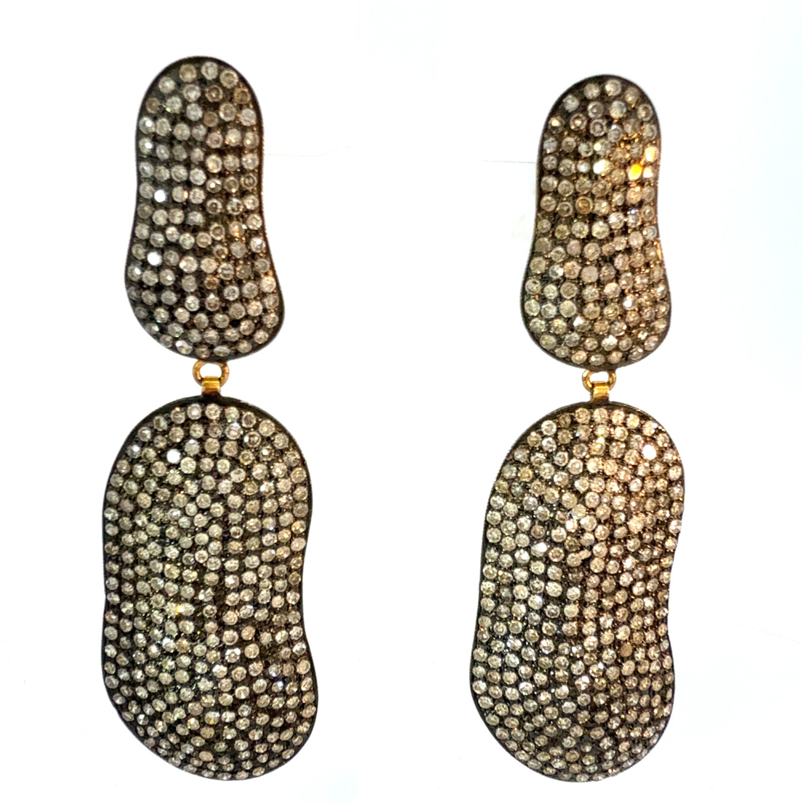 Mina Danielle Double Drop Pavé Diamond Earrings