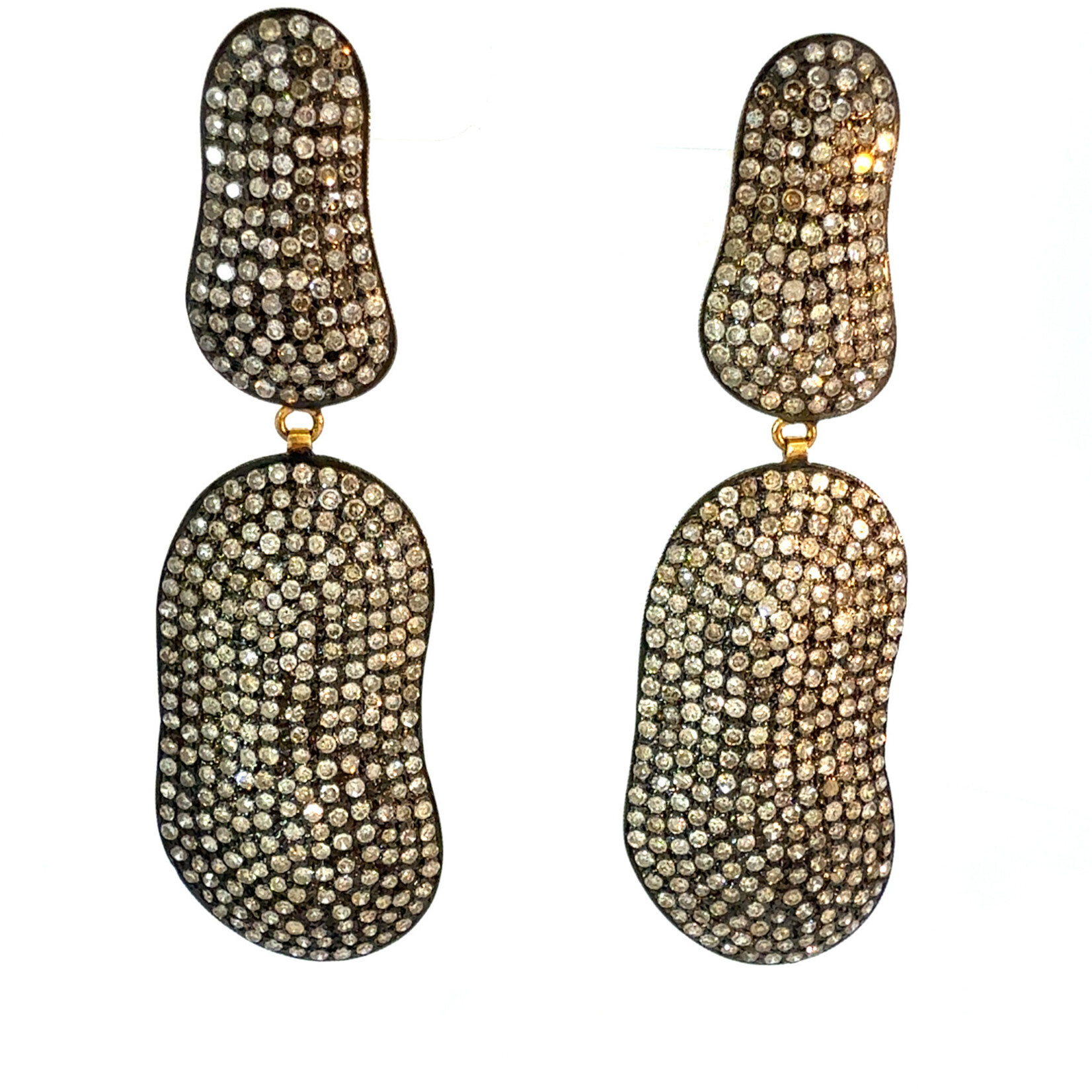 Mina Danielle Double Drop Pavé Diamond Earrings