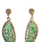 Mina Danielle Pave Diamond & Emerald Drop Earrings