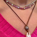 White and Pink Topaz Heart Necklace