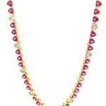 White and Pink Topaz Heart Necklace