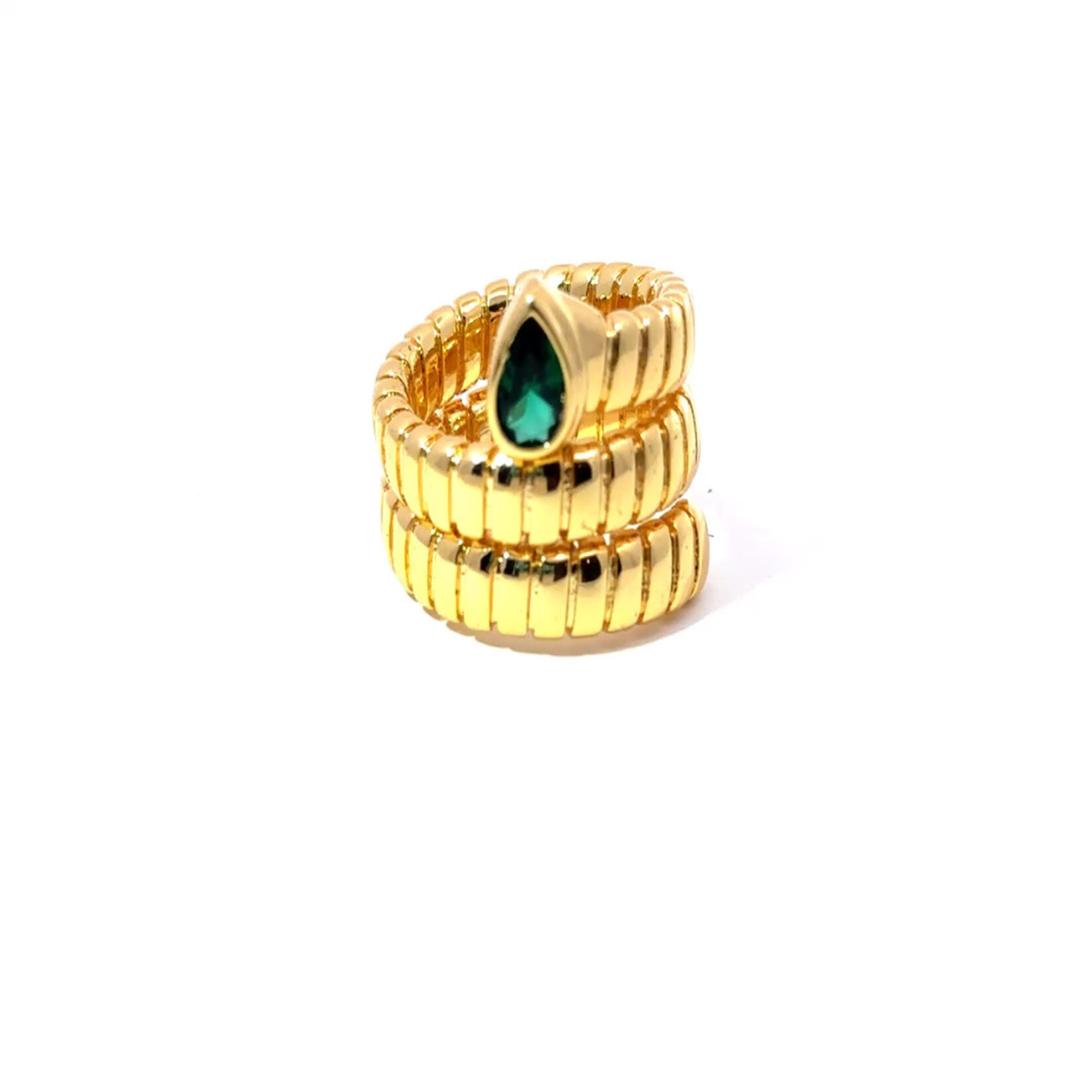 **As seen on Bethenny Frankel** Gold Serpenti Emerald Ring