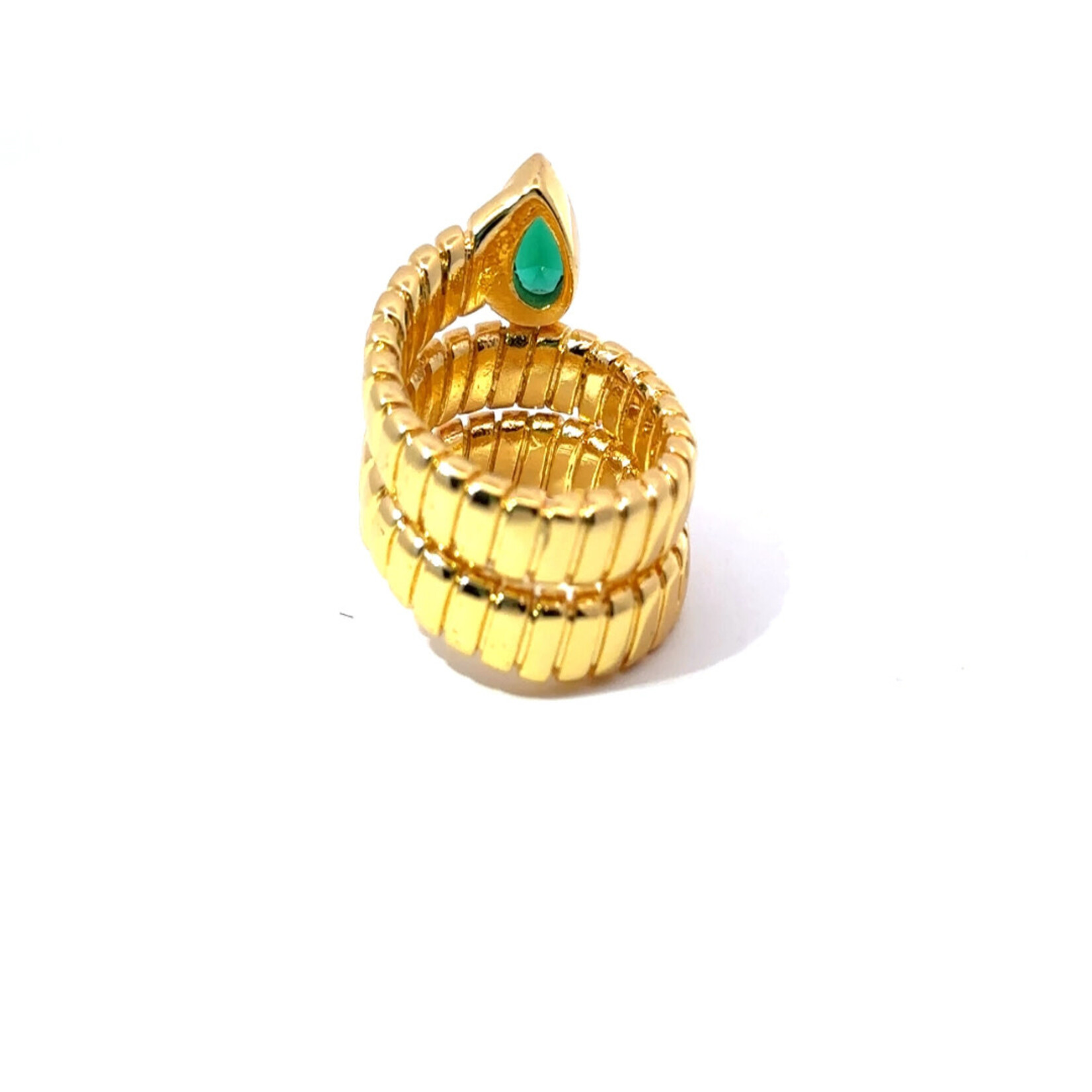 **As seen on Bethenny Frankel** Gold Serpenti Emerald Ring