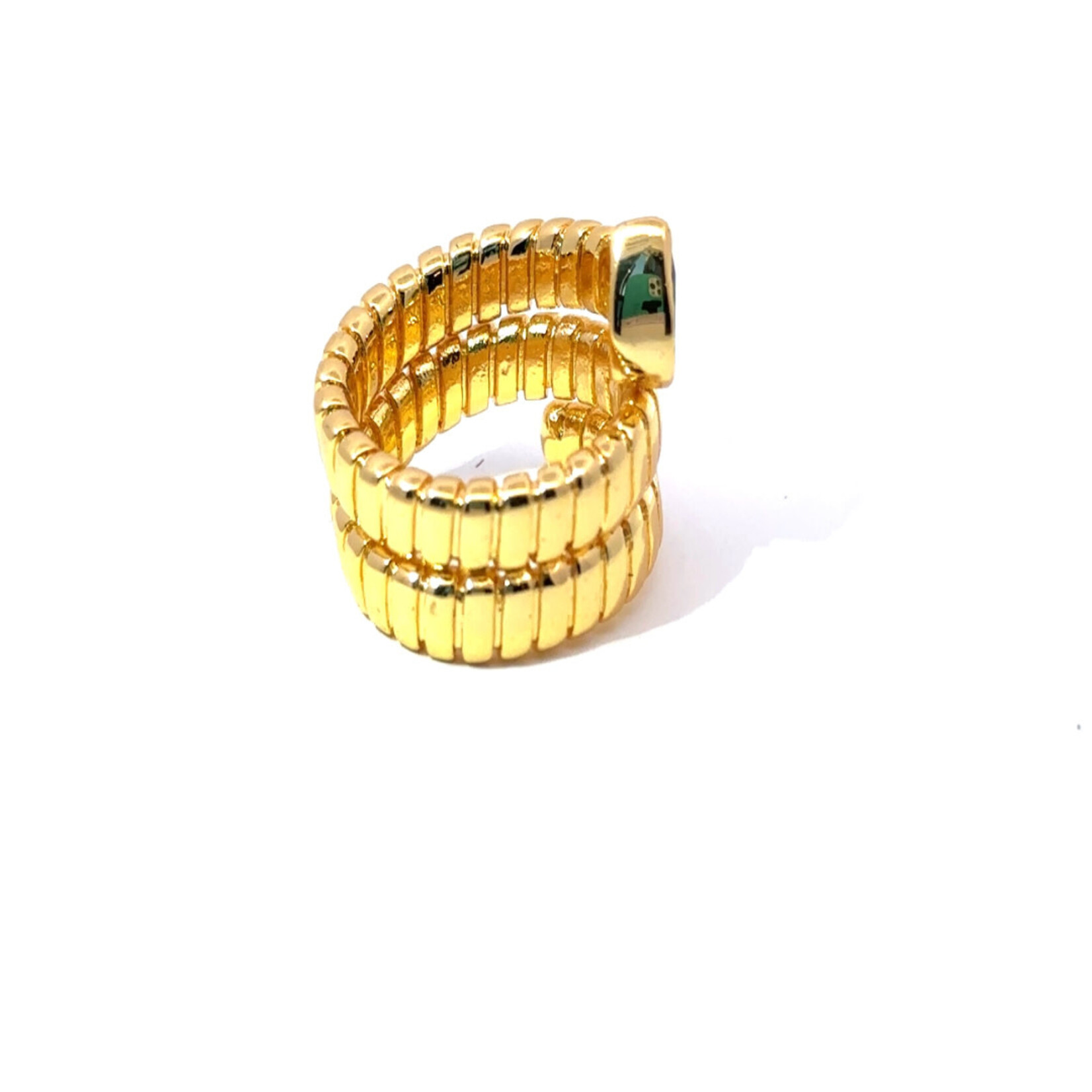 **As seen on Bethenny Frankel** Gold Serpenti Emerald Ring