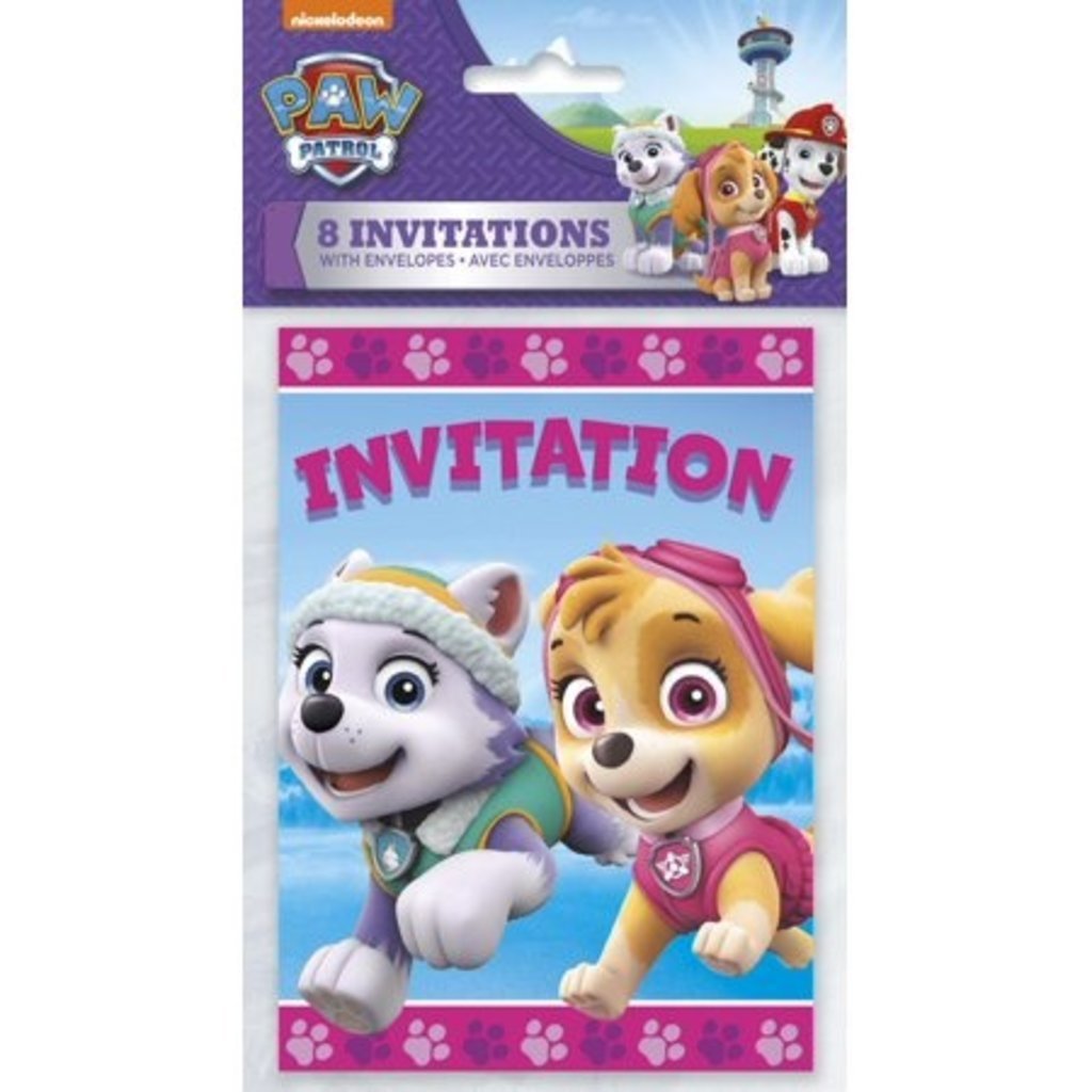 Cartons D Invitation Paw Patrol Heroines 8x Ojeux