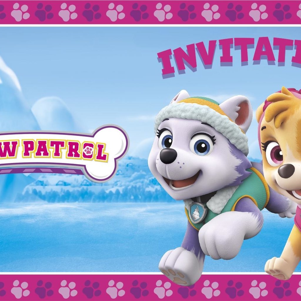 Cartons D Invitation Paw Patrol Heroines 8x Ojeux