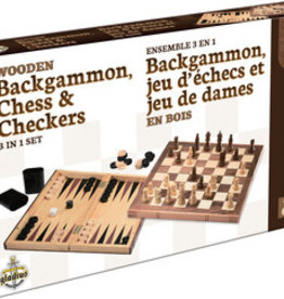 Gladius Ensemble 3 en 1 Backgammon, échecs et dame