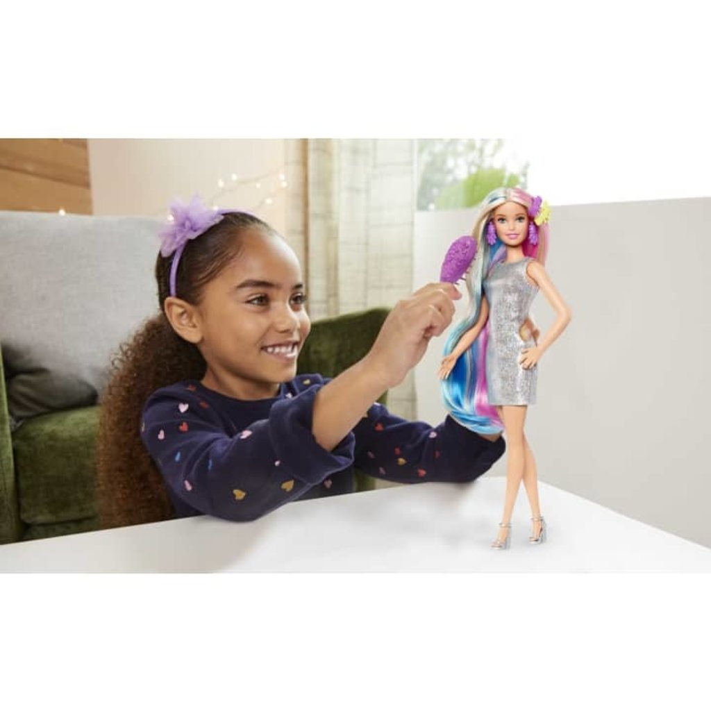 Mattel Barbie Fantasy Hair - Poupée avec cheveux sirène&Licorne