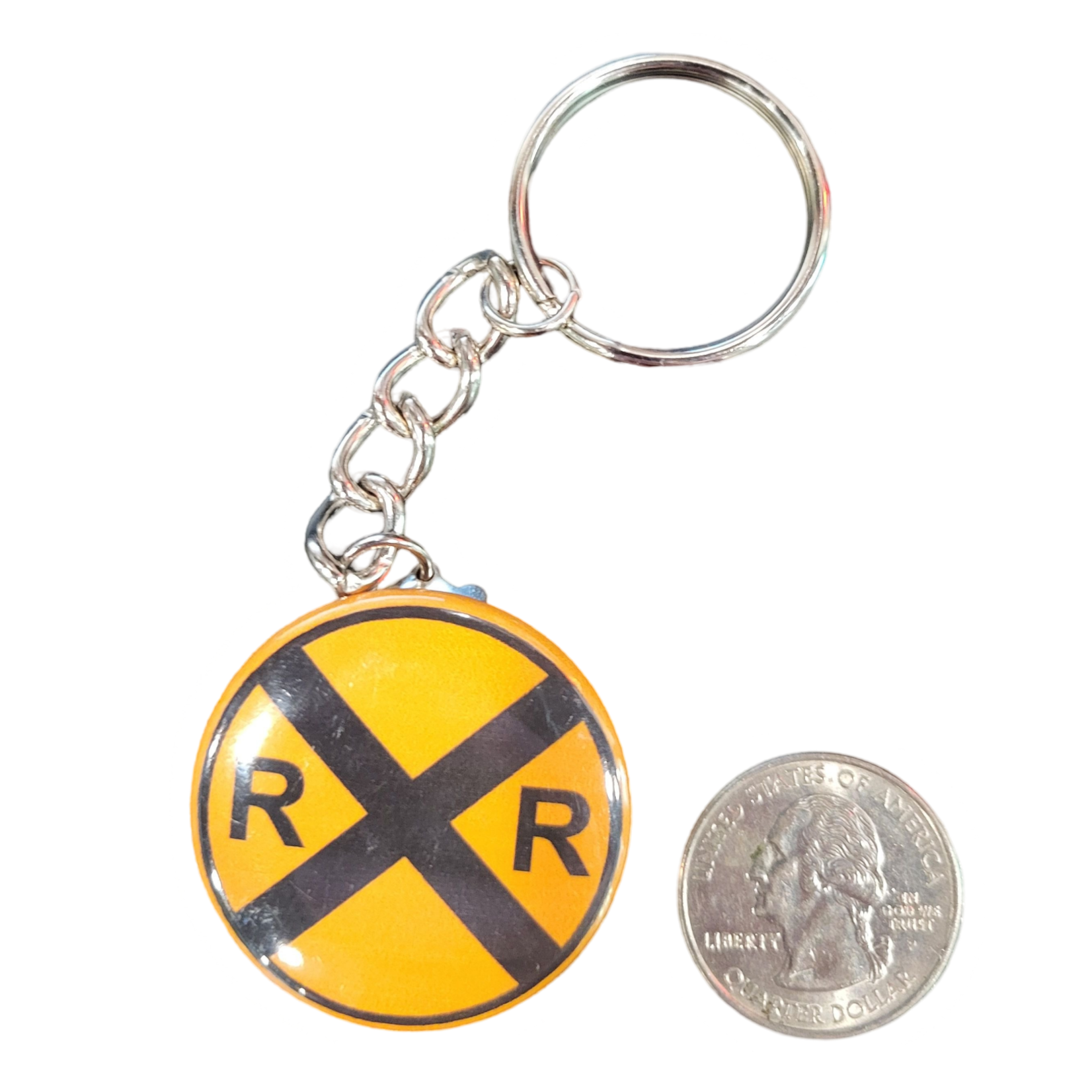 Railroad Crossing Keychain