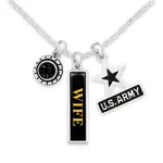 U.S. Army Wife triple Charm Necklace