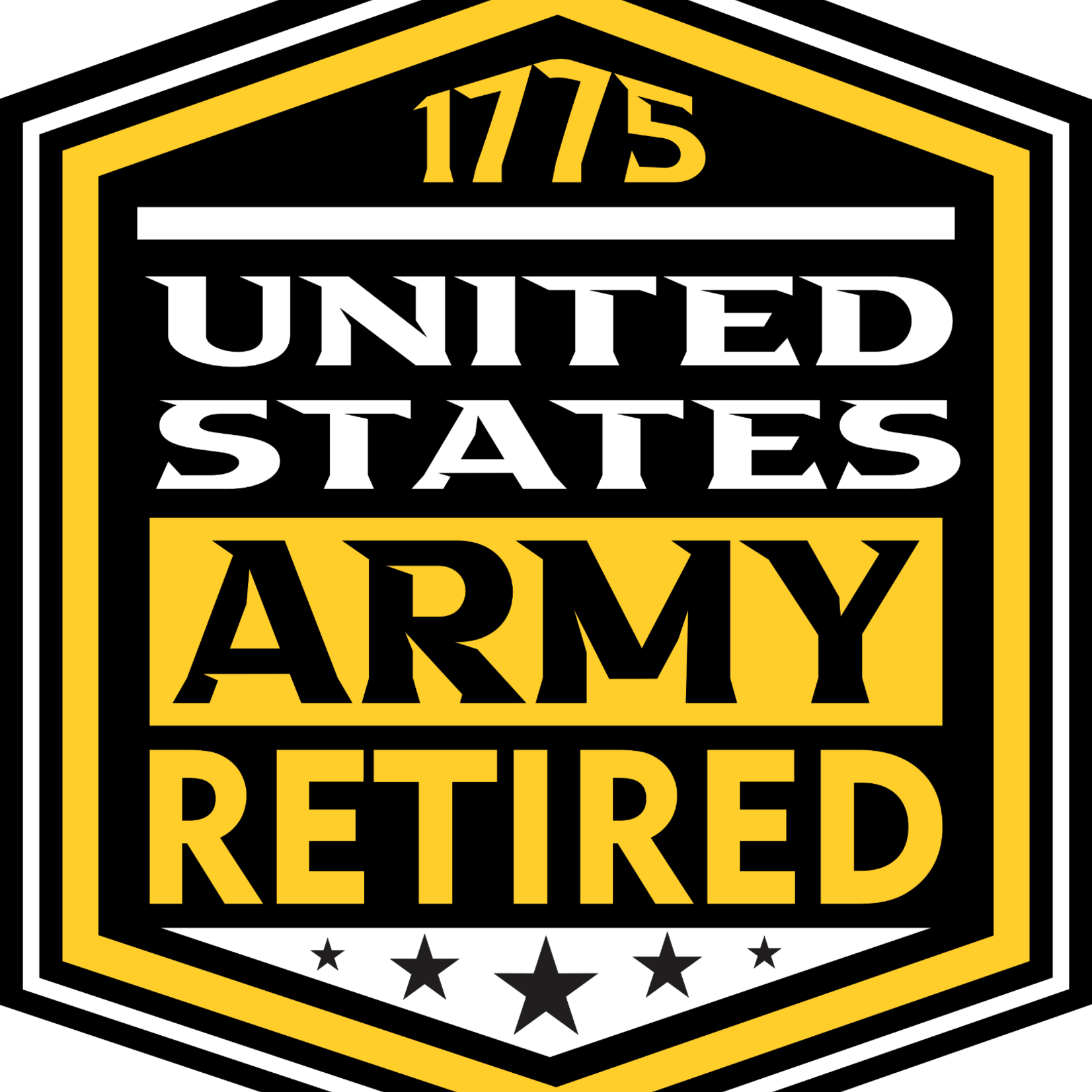 1775 Army Retired Sticker