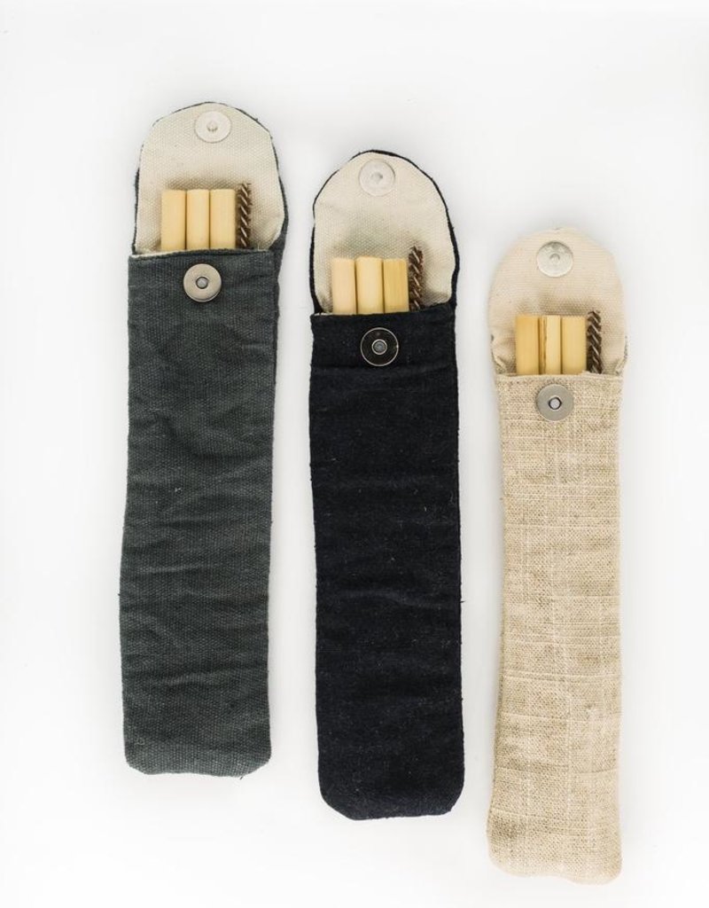 Bamboo Straw Set w/Travel pouch