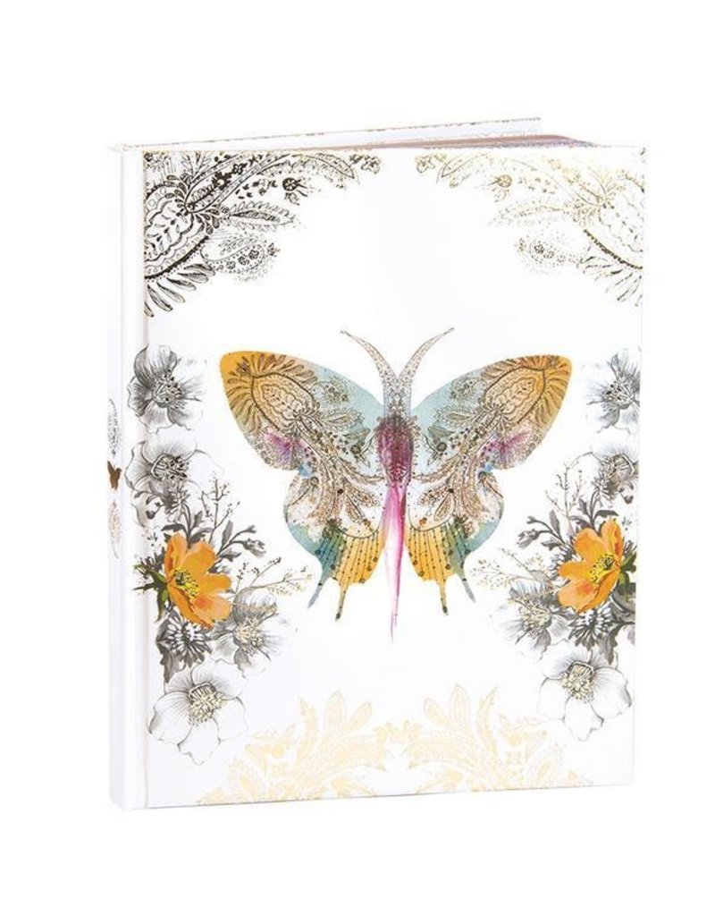 Papaya Hardcover Journal - Paisley Butterfly