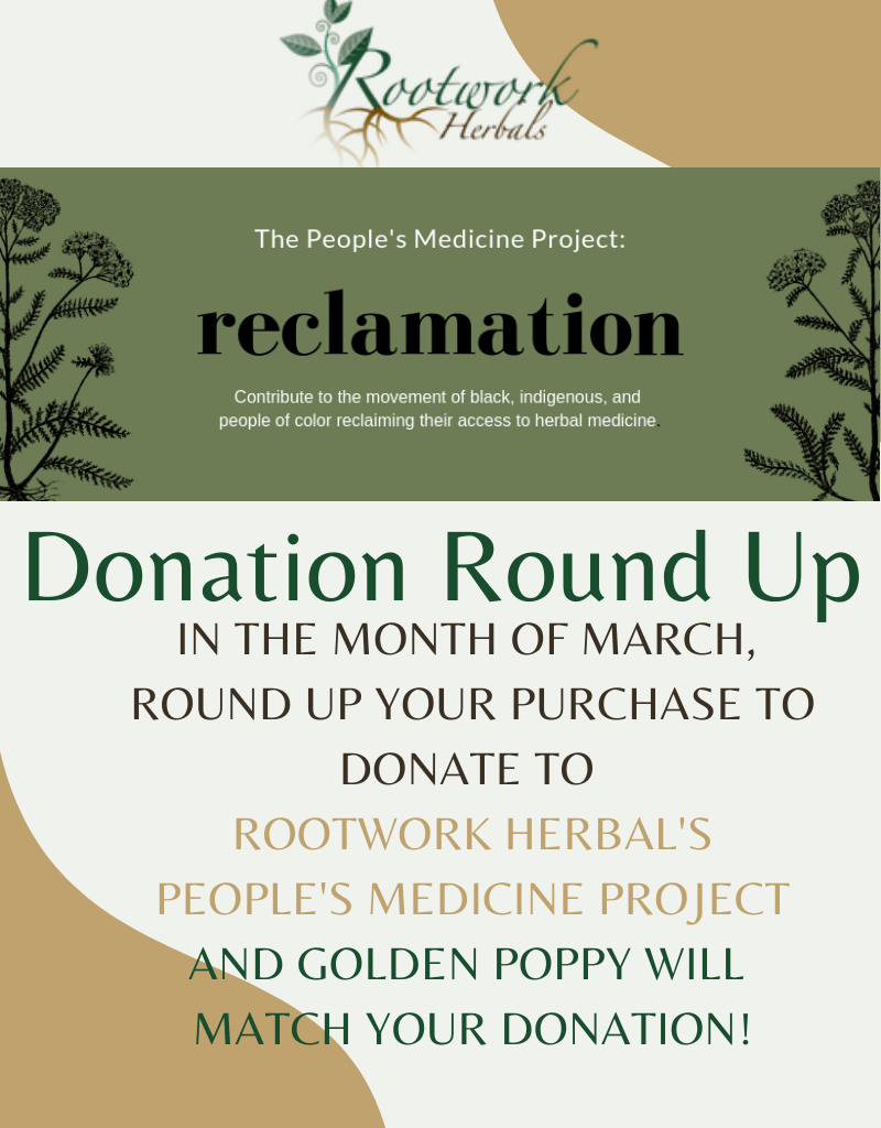 Donation Round up - March 2021 Rootwork Herbals People’s Medicine Project