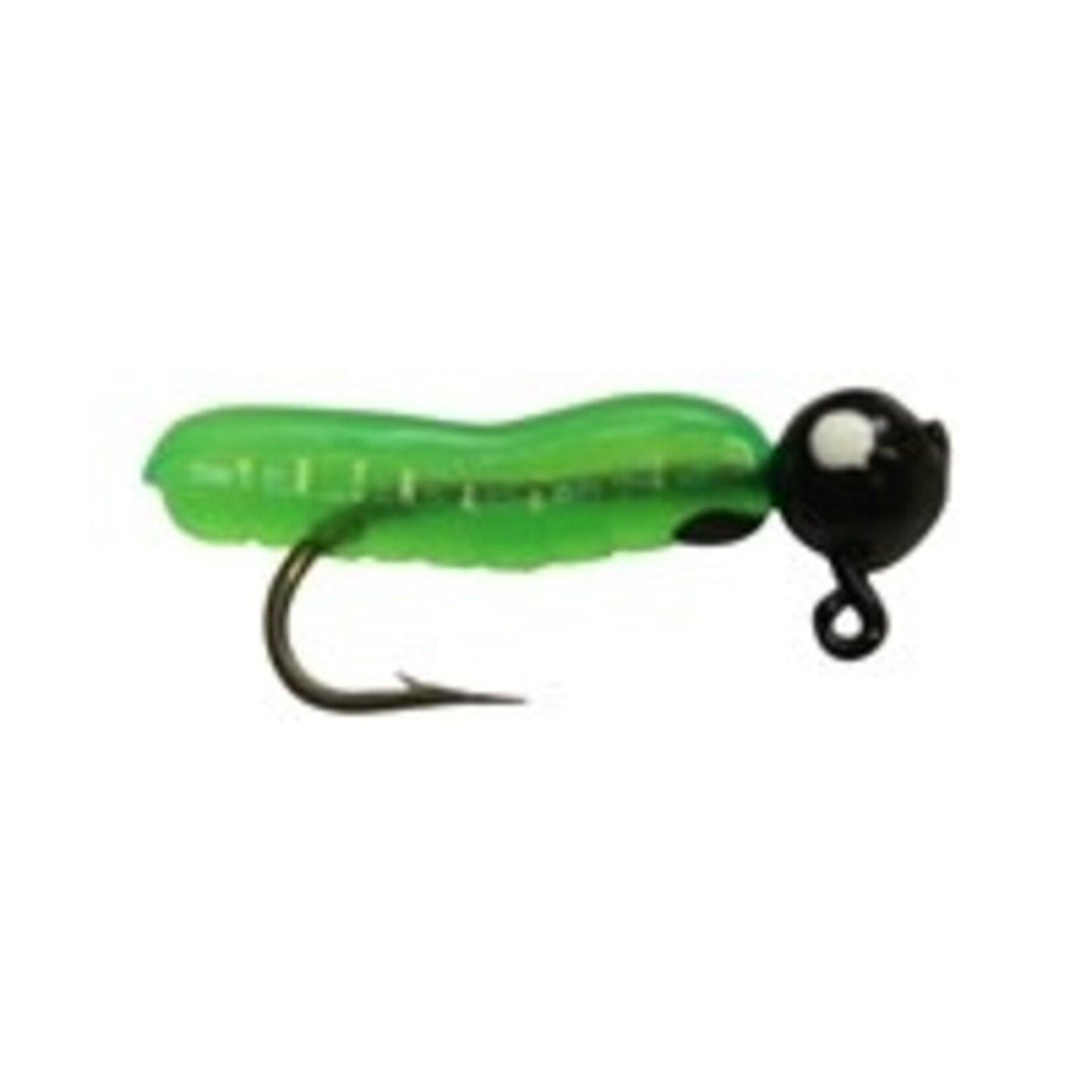 BIG JOHNS TACKLE BIG JOHN'S FAT GRUB 1/32OZ GREEN/ BLK HEAD