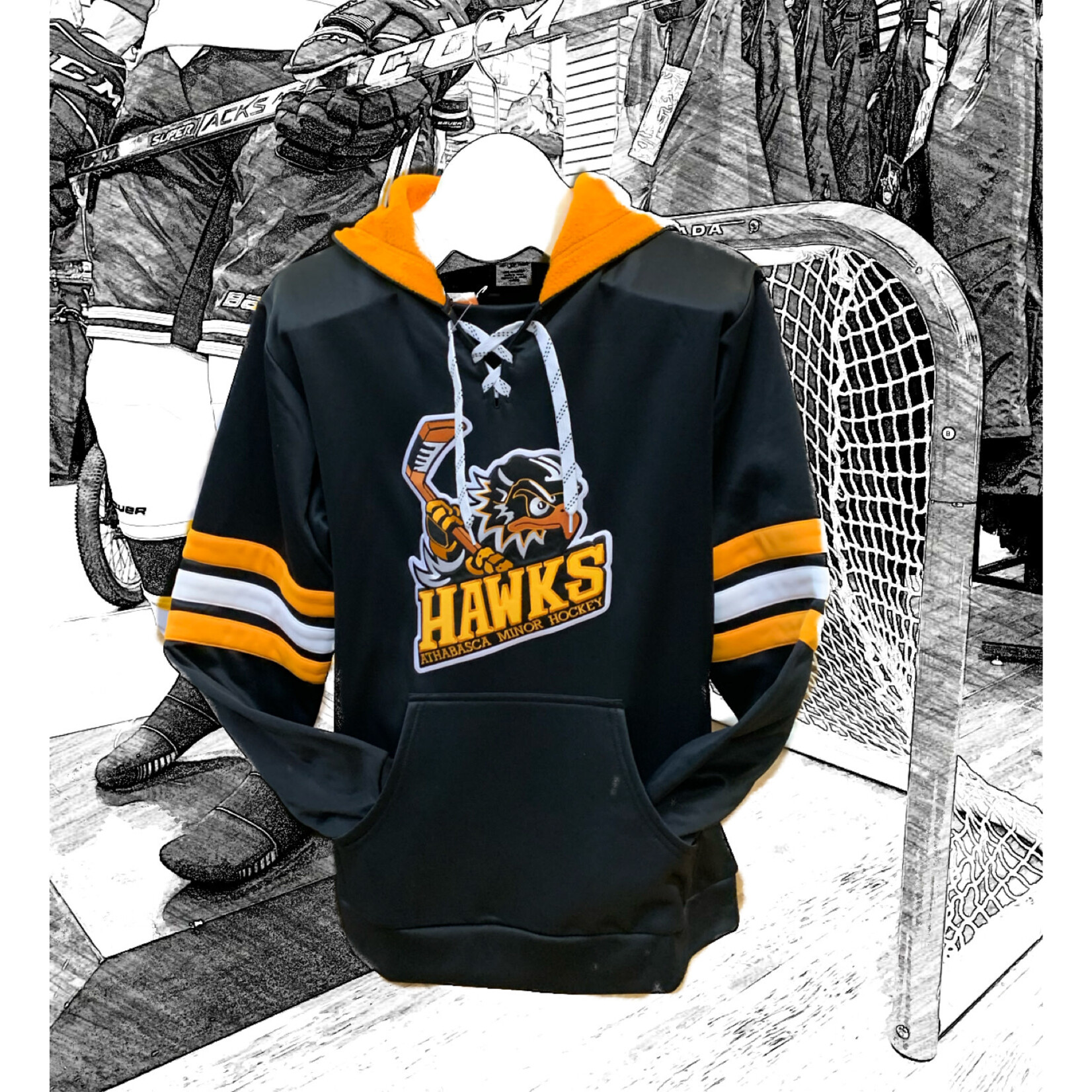 ATHLETIC KNIT HAWKS SR ATHLETIC KNIT HOODY TWILL LOGO W/ POCKET