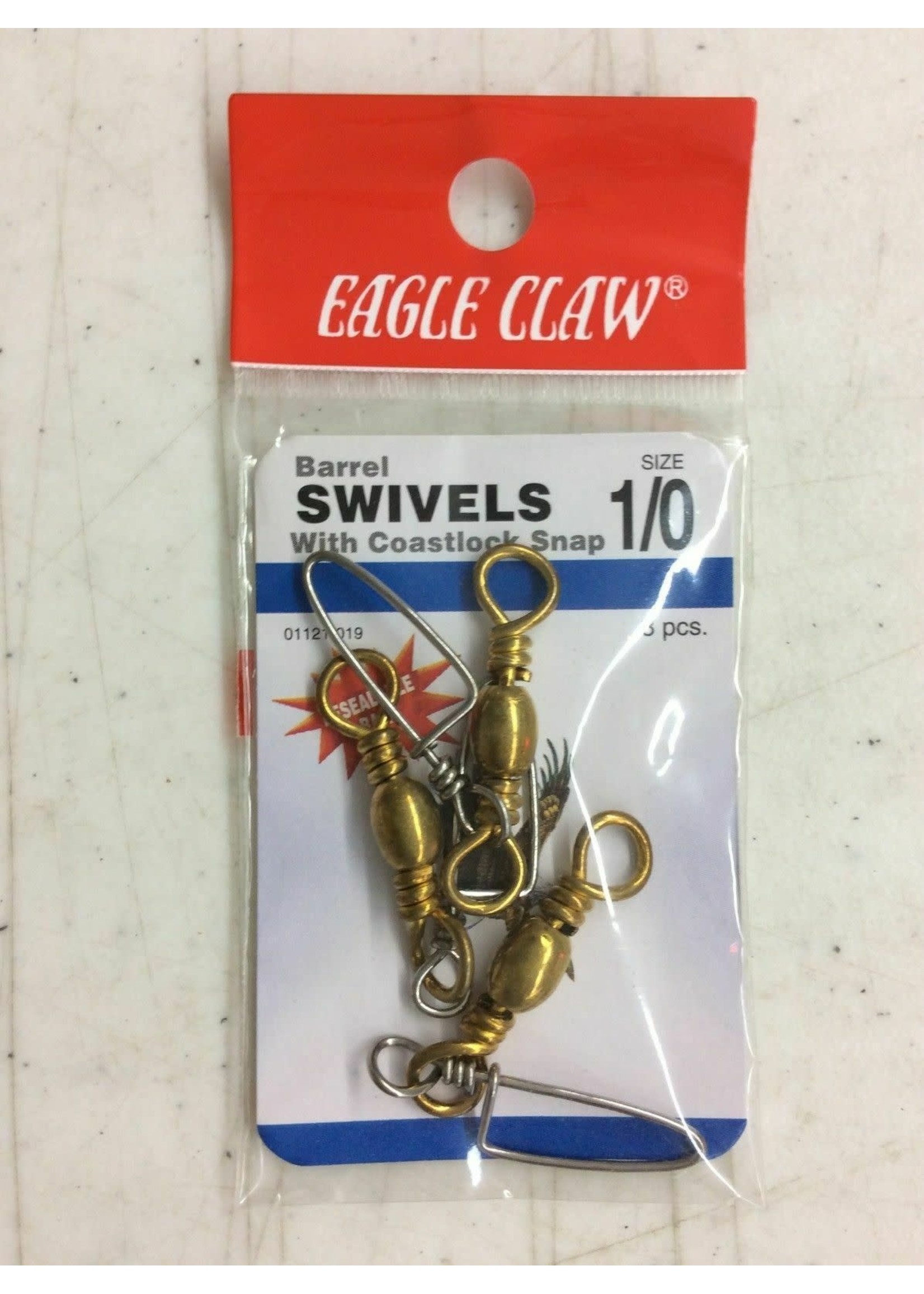 Eagle Claw EAGLE CLAW BARREL SWIVEL W COASTLOCK SNAP 01121-019 SIZE1/0