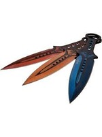 PERFECT POINT PERFECT POINT THROWING KNIFE SET 9" RED/ORANGE/BLUE