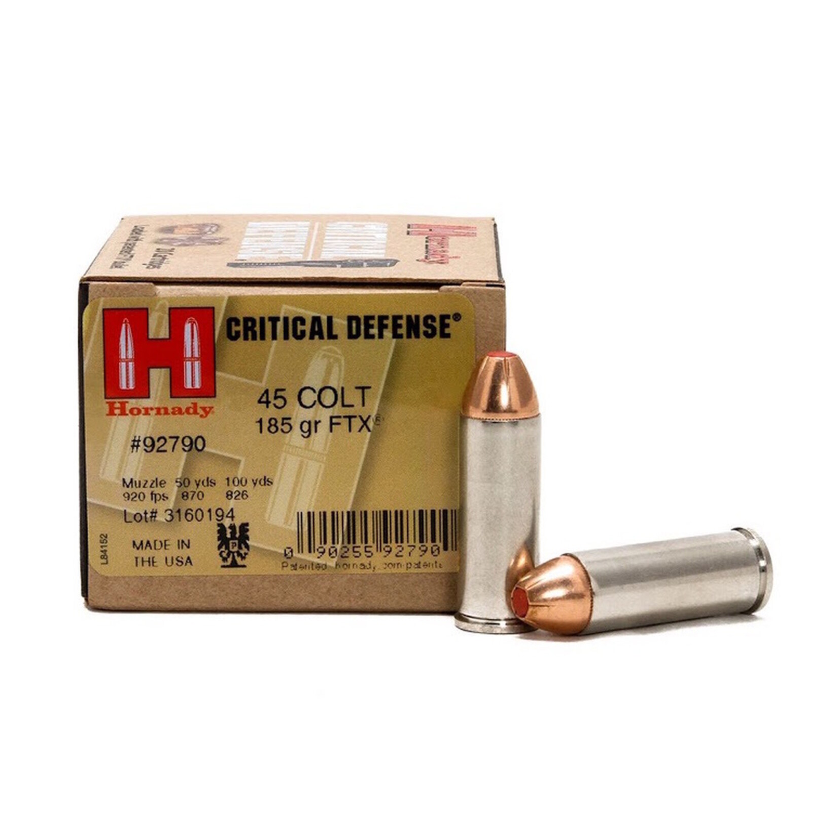 HORNADY HORNADY 45 COLT 185 GRAIN FTX CRITICAL DEFENSE 20 RNDS