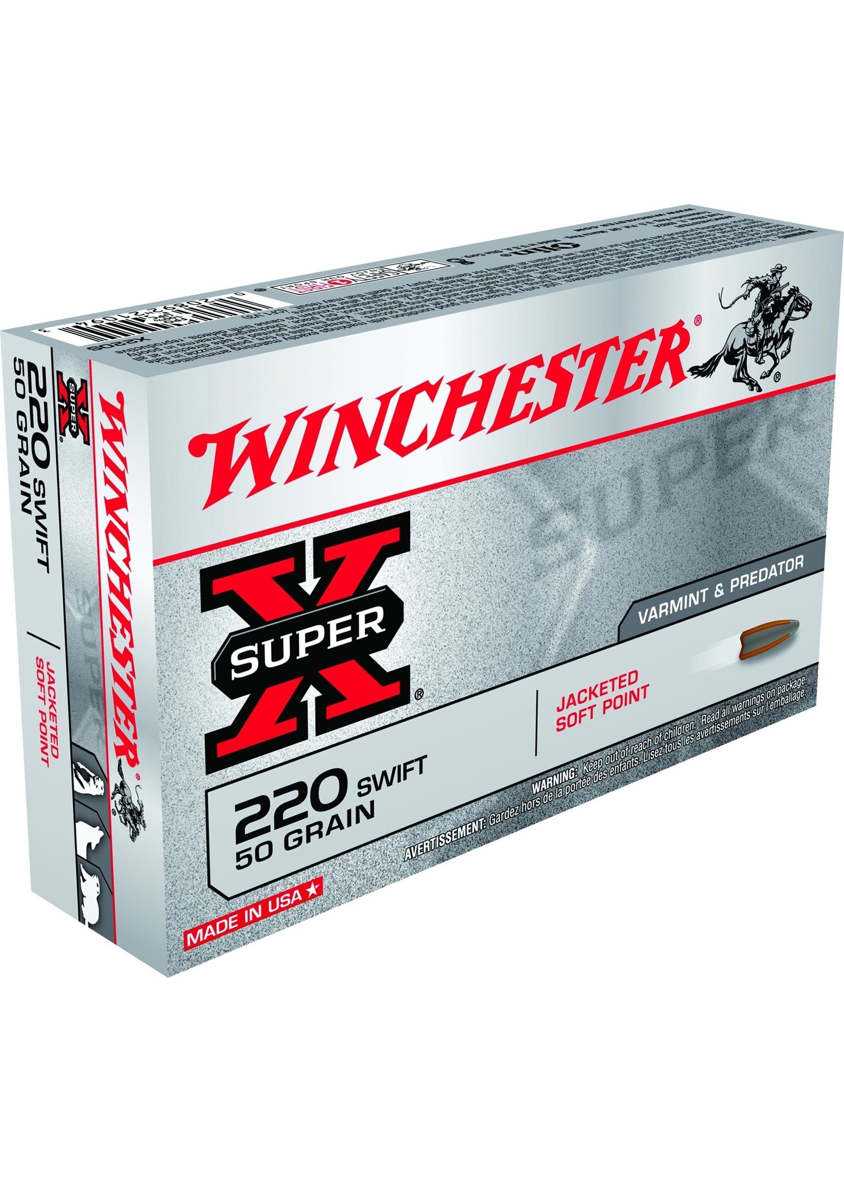 WINCHESTER WINCHESTER CF 220 SWIFT 50GR  JACKETED SOFT POINT