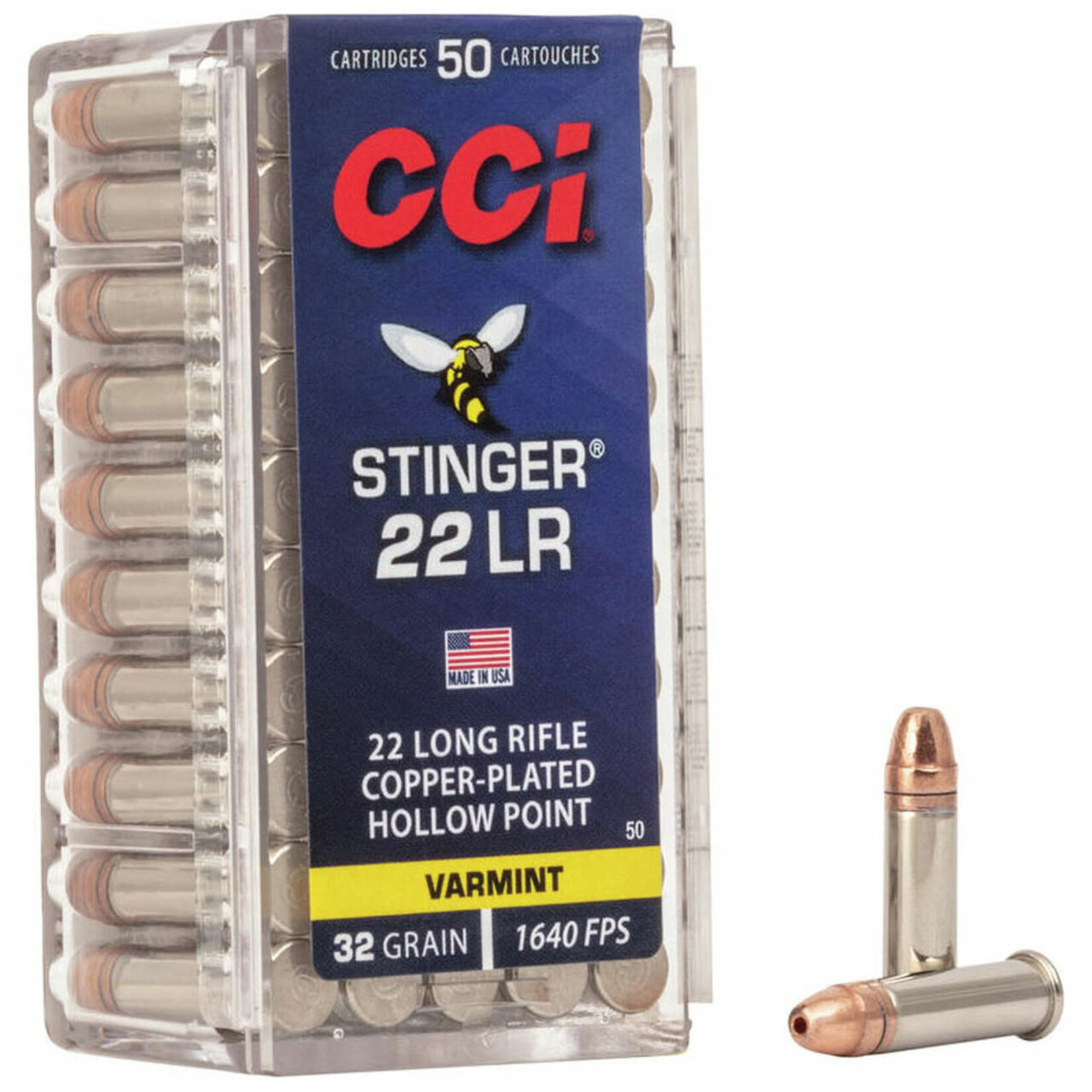 CCI CCI 22 LONG RIFLE 32 GRAIN COPPER PLATED HP STINGER