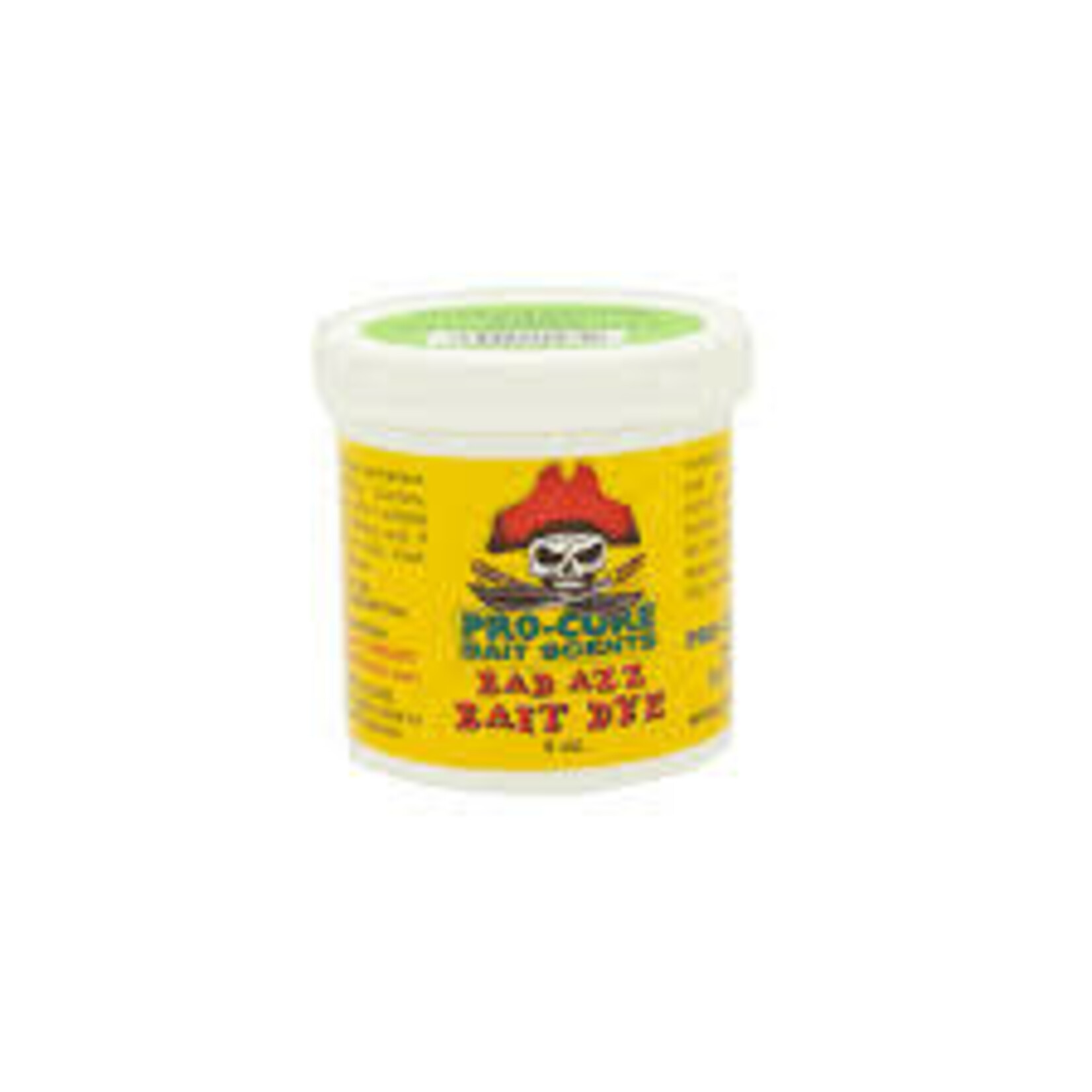 PRO-CURE BAIT SCENTS BAD AZZ BAIT CHART LIME FLUORESCENT  DYE 4OZ