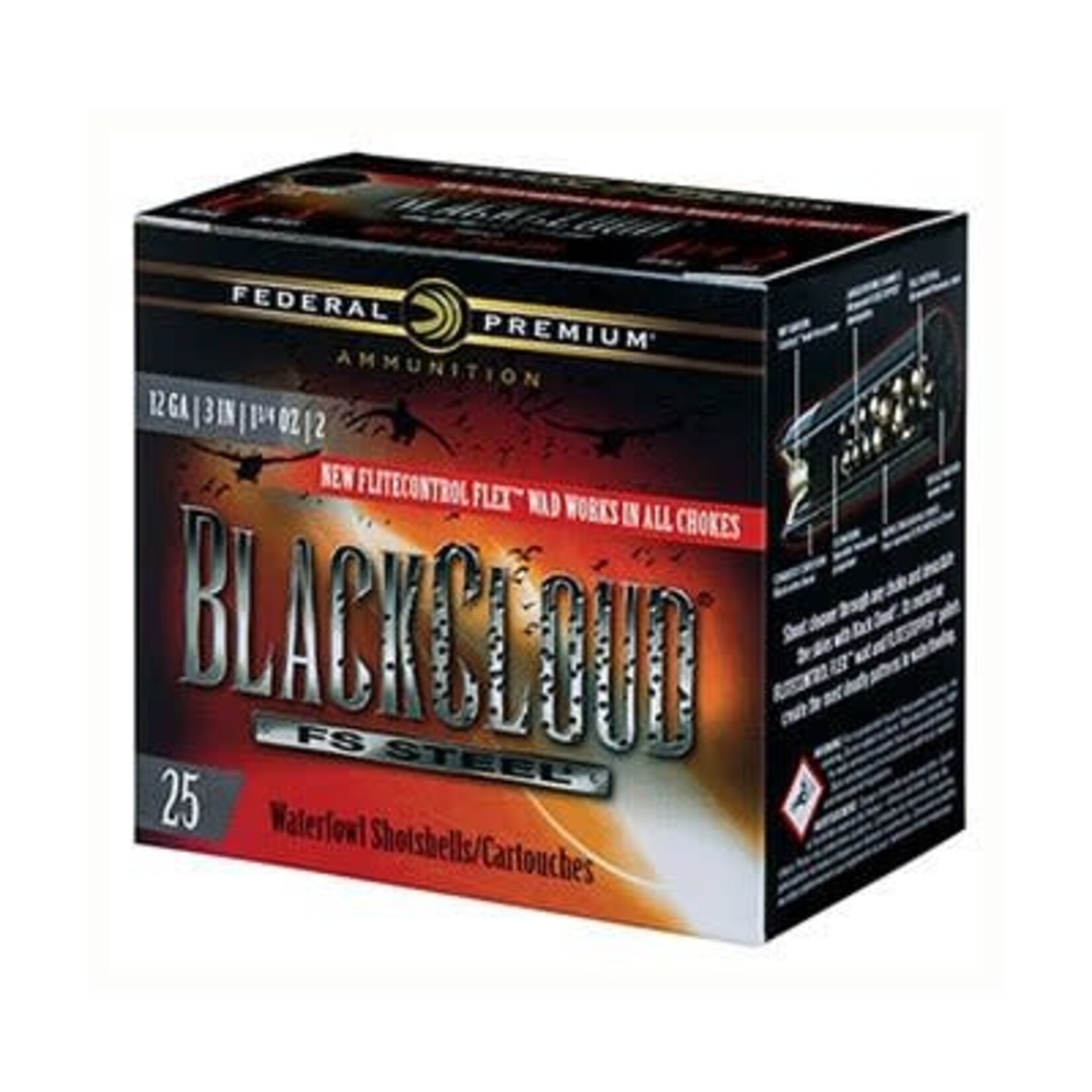 FEDERAL FEDERAL 12 GA BLACKCLOUD 3" BB STEEL SHOT 1450 FPS 25 RNDS