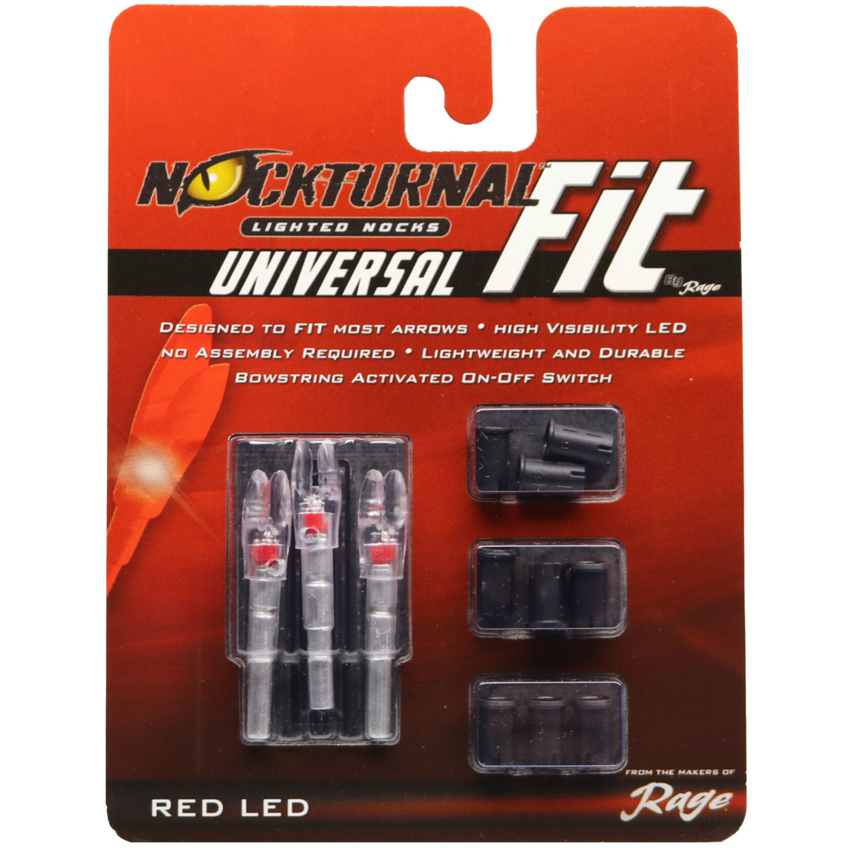 NOCKTURNAL NOCKTURNAL UNIVERSAL FIT LED RED NOCK 3PK