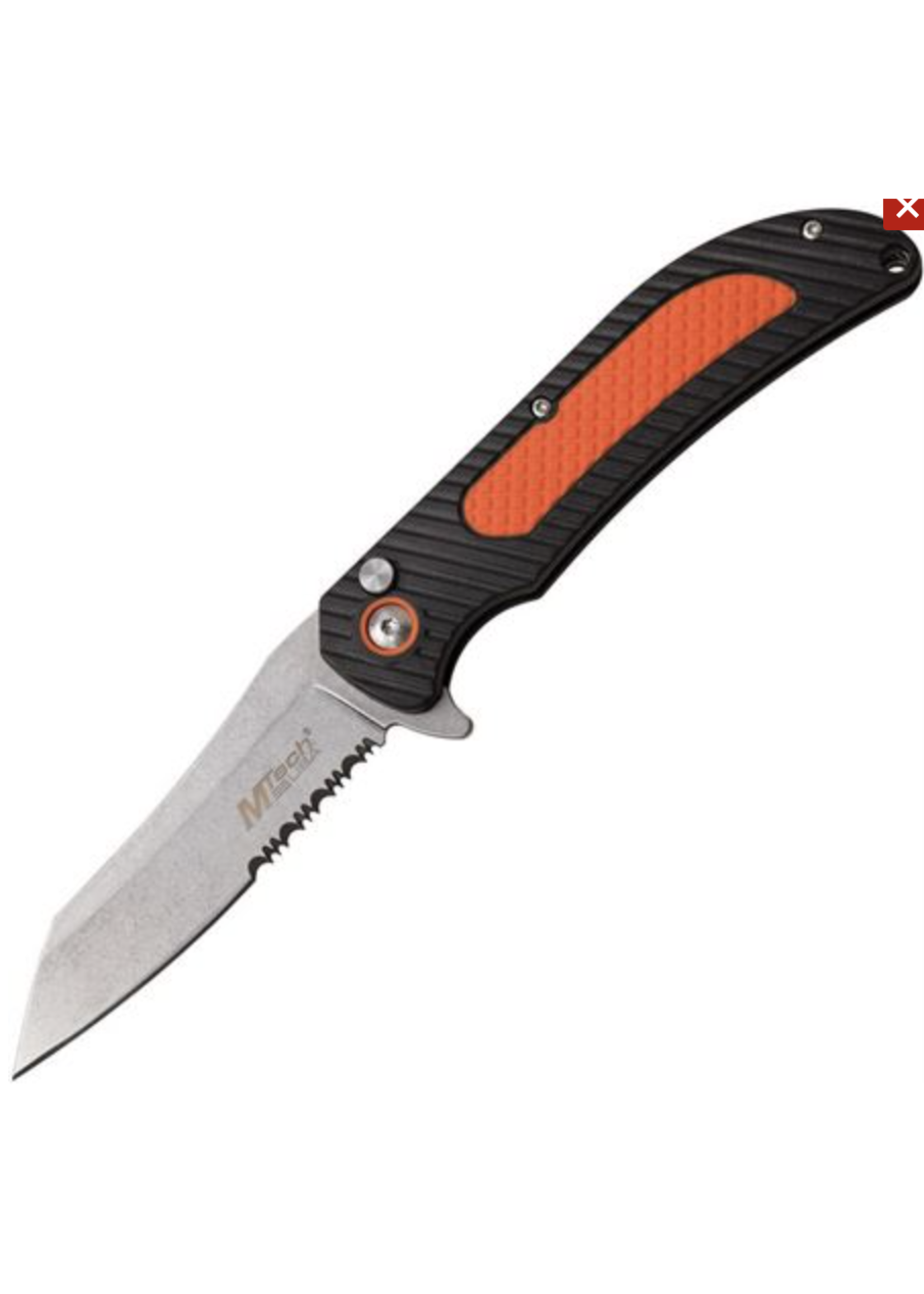 MTECH MTECH FOLDING 3.5" BLADE STEEL BLADE NYLON FIBER W/RUBBER BLK ORANGE