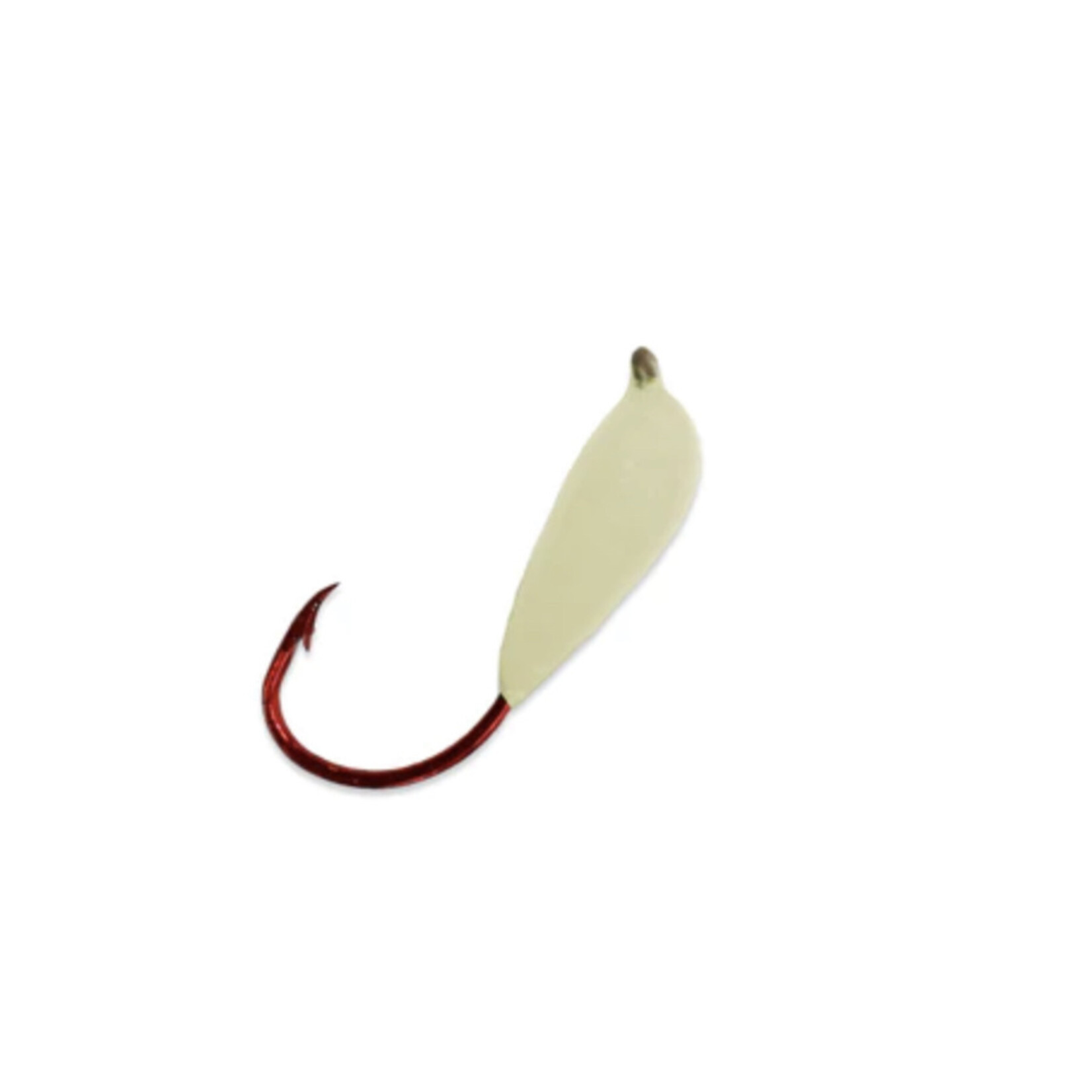 Macks Lure MACK’S GLO HOOKS SNELLED WHITE RED HOOK SZ 4