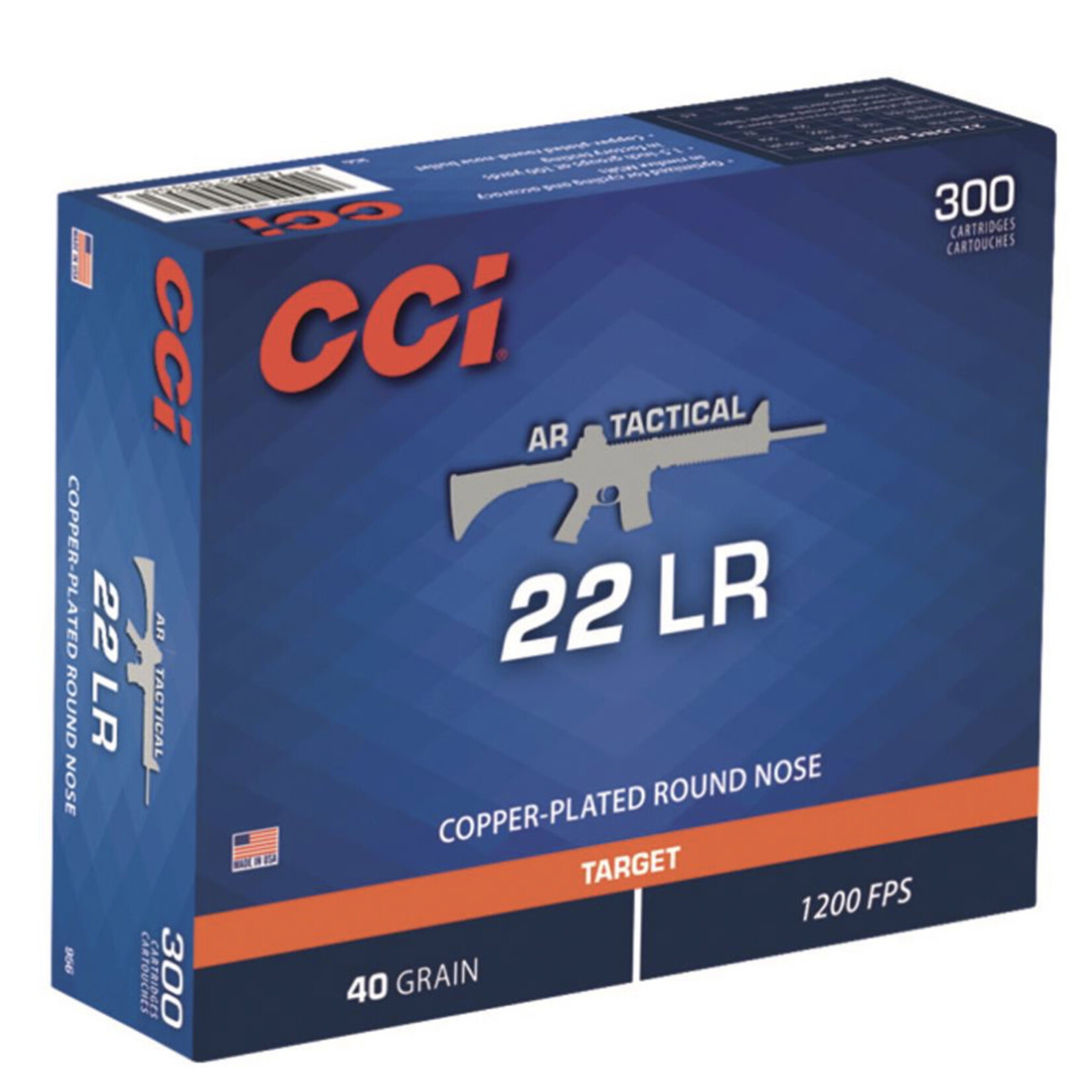 CCI CCI 22 LR COPPER-PLATED ROUND NOSE 40 GR 300RNDS AR TACTICAL