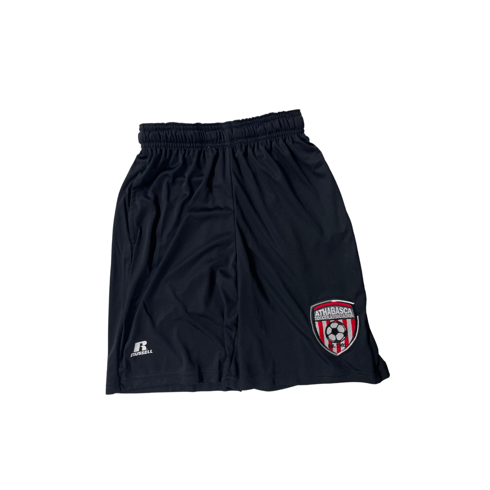 RUSSELL ATHABSCA SOCCER SHORTS RUSSELL/ATHLETIC KNIT W/ LOGO