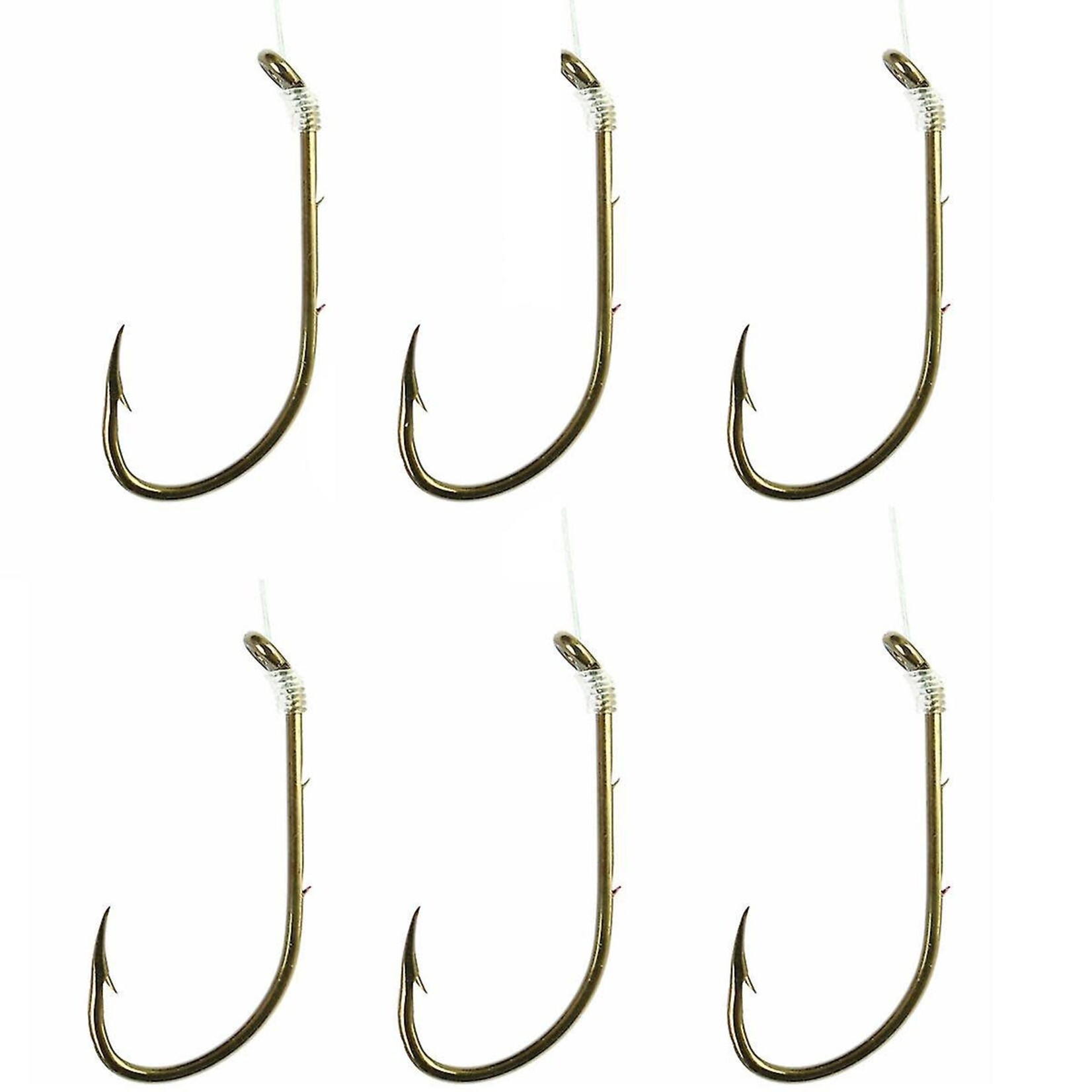 Eagle Claw EAGLE CLAW 13010-002 LAKER SNELLED HOOKS Sz1 BAITHOLDER BRONZE 6Pk