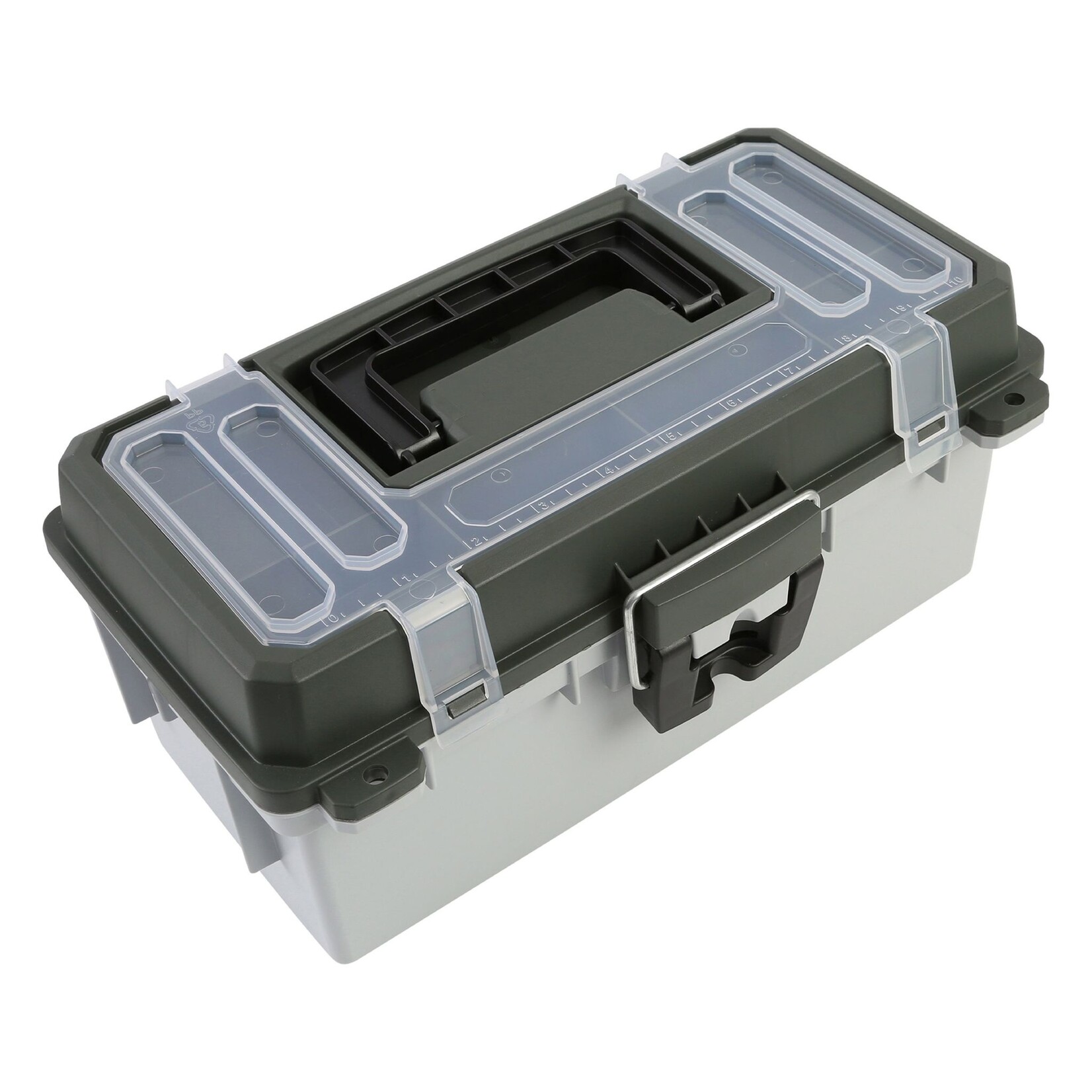 SHEFFIELD SHEFFIELD 12670 13" TACKLE BOX OLIVE DRAB GREEN/GREY