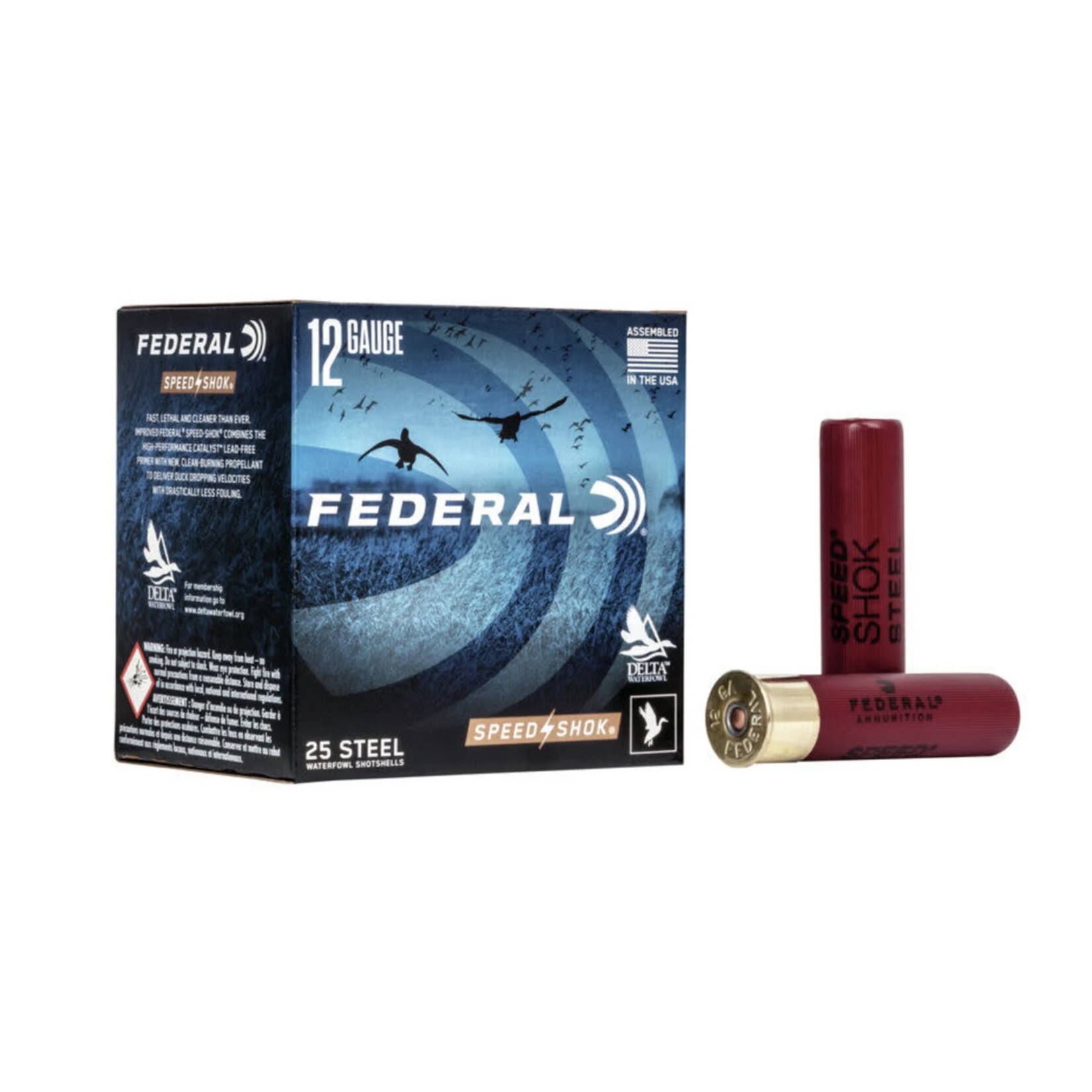 FEDERAL FEDERAL 12 GA 3 1/2” 2 SHOT STEEL 1550 FPS WATERFOWL SPEED SHOK 25 RNDS