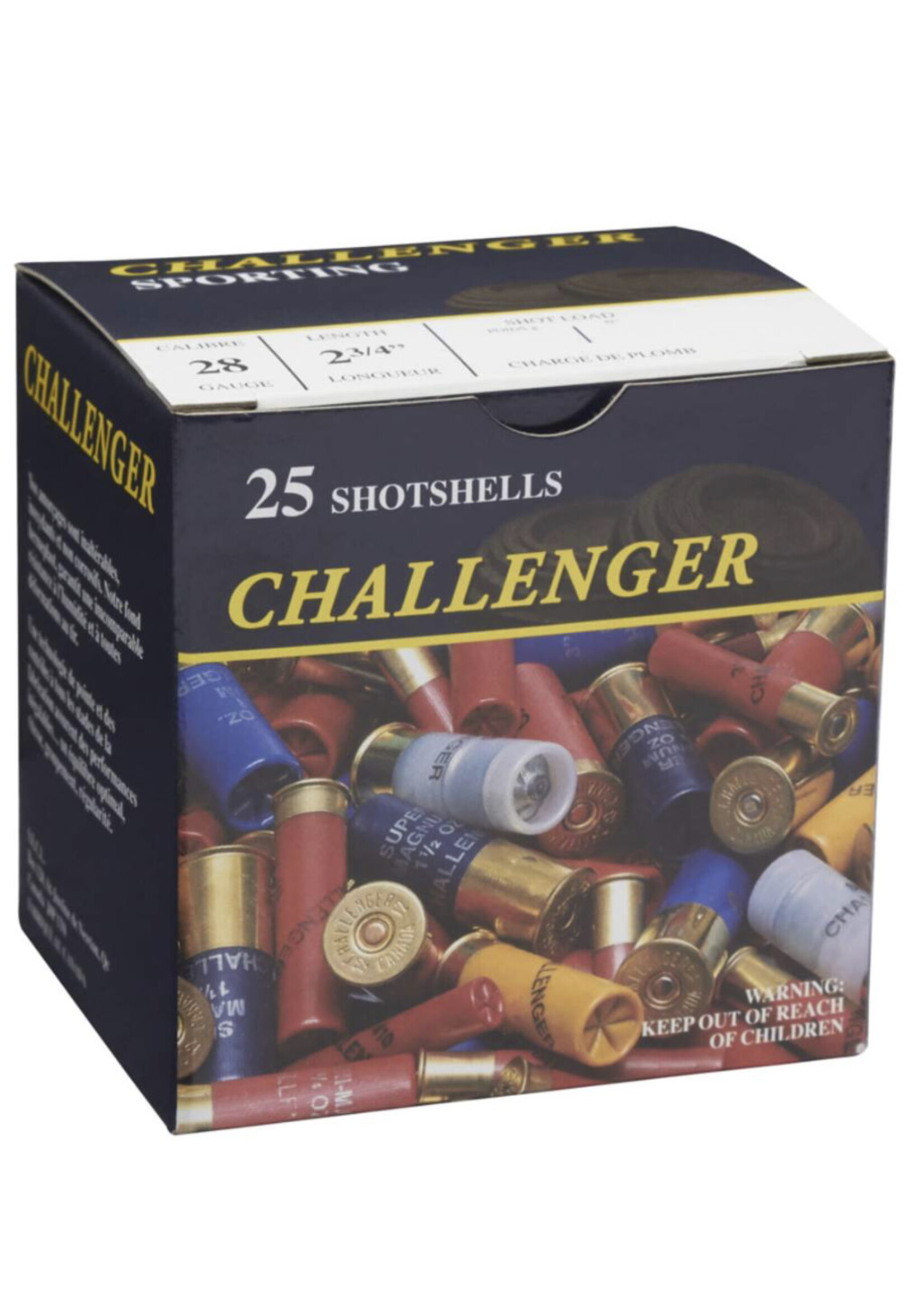 CHALLENGER CHALLENGER 28 GA 2 3/4” #8 TARGET LOAD 25 SHOTSHELLS