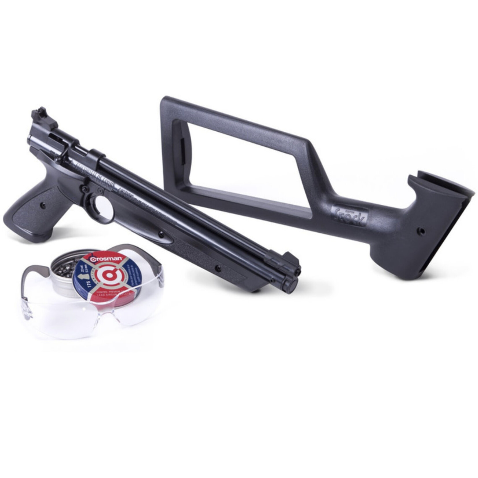 CROSMAN CROSMAN AMERICAN CLASSIC .22 CAL PELLET PISTOL KIT 450 FPS W/STOCK/ AMMO POUCH/ PELLETS/ SAFTEY GLASSES