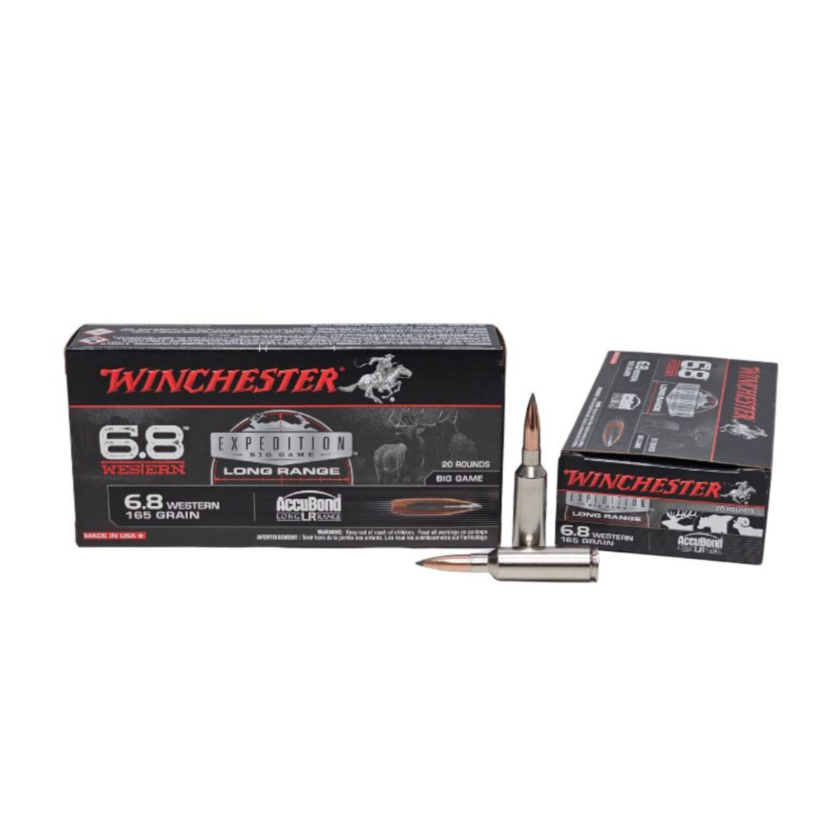 Winchester Repeating Arms WINCHESTER 6.8 WESTERN 165 GR ACCUBOND LR EXPEDITION 2970 FPS 20 RDS