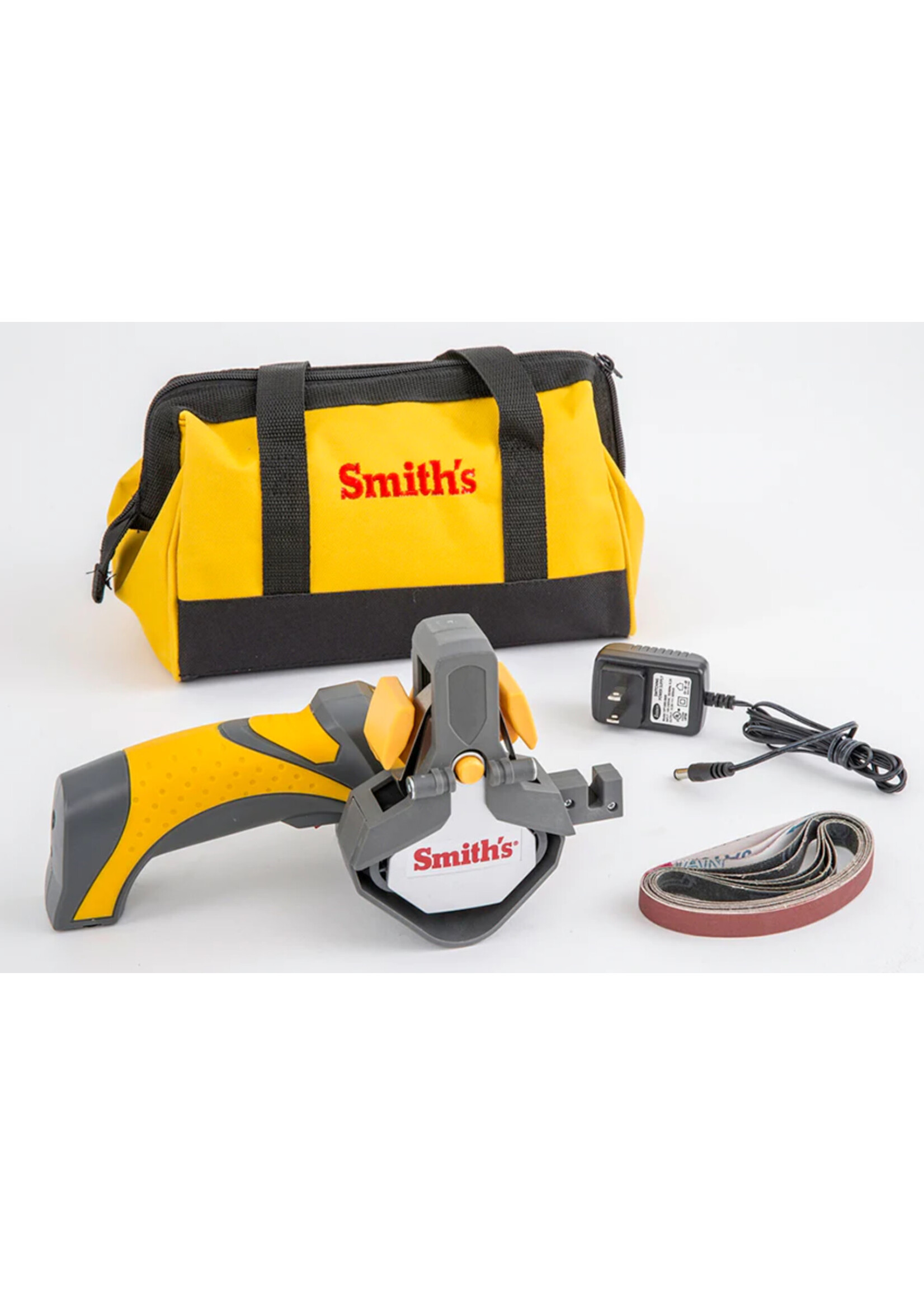 SMITH’S CORDLESS KNIFE & TOOL SHARPENER KIT W/TOOL BAG & ACCESSORY BELTS