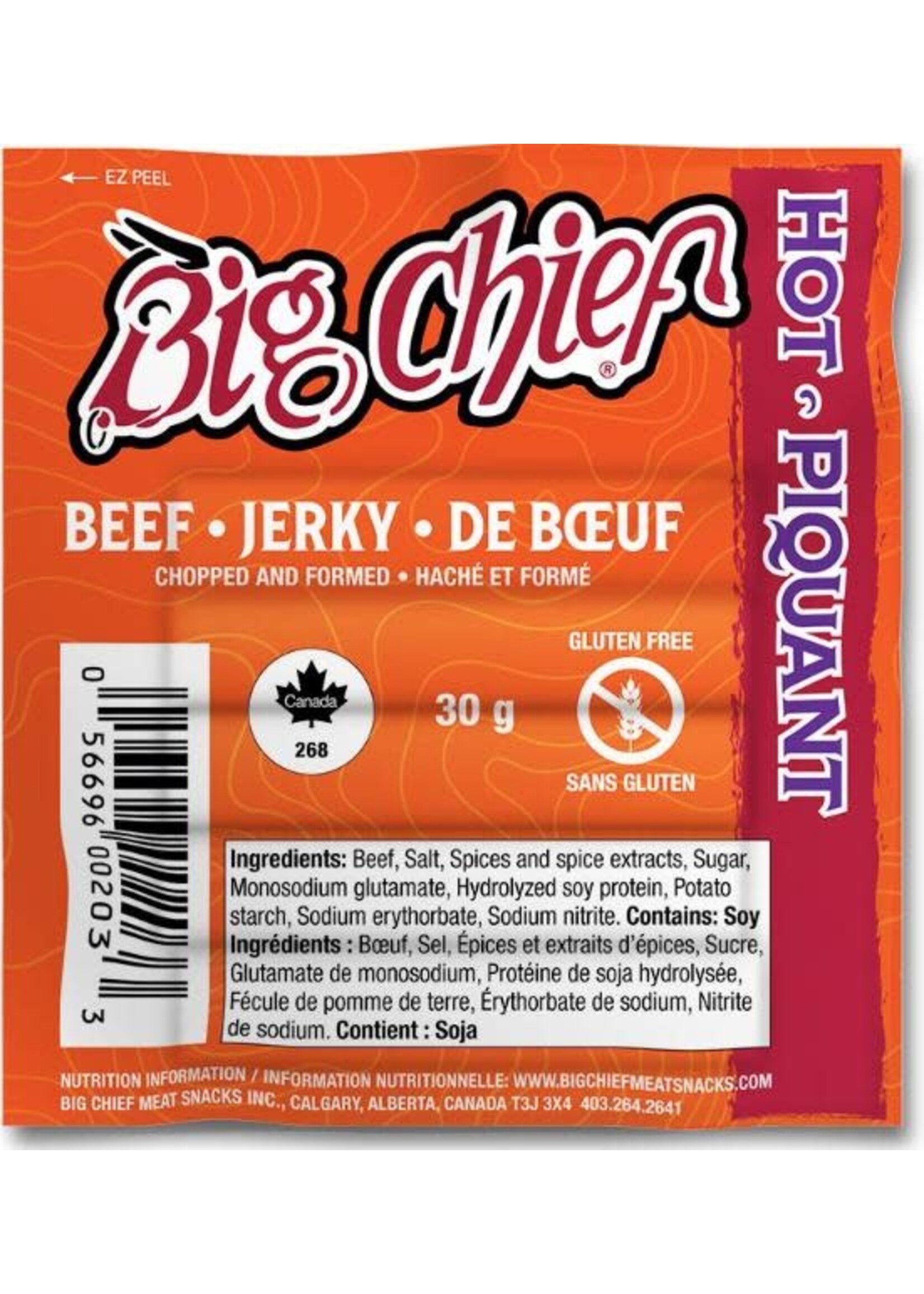 BIG CHIEF BEEF JERKY 30G HOT