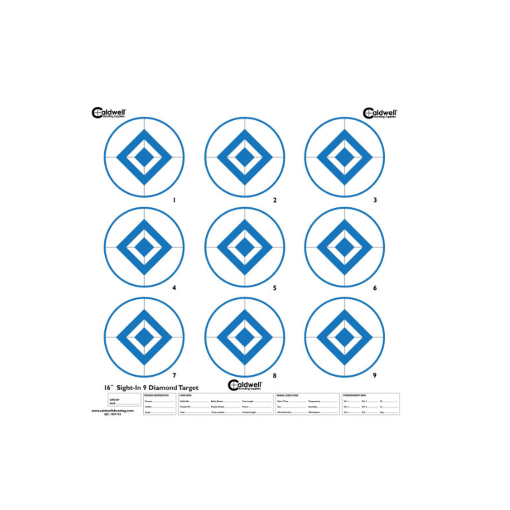 Caldwell CALDWELL HIGH CONTRAST 16” 9-DIAMOND TARGETS