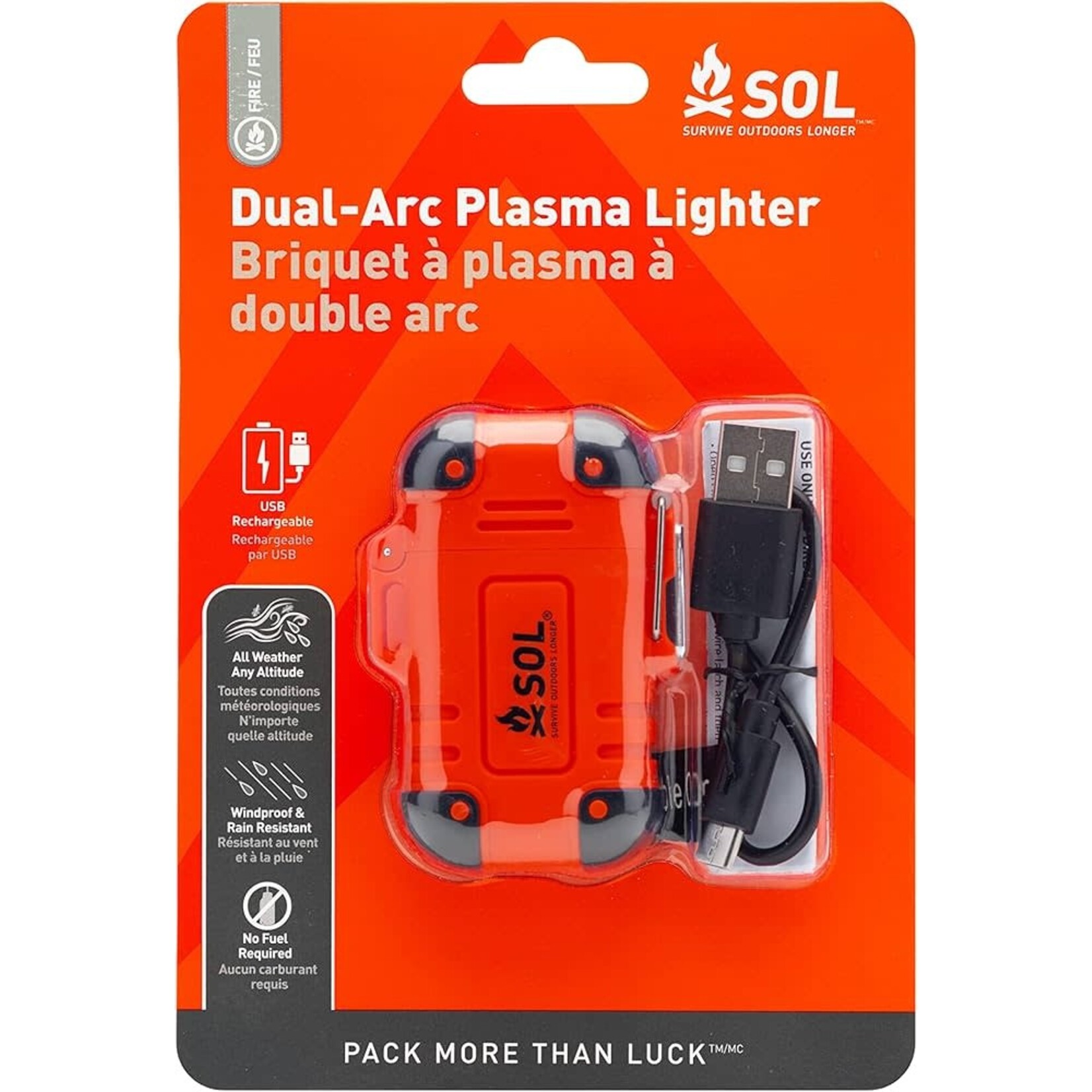 SOL DUAL - ARC PLASMA LIGHTER USB RECHARGEABLE