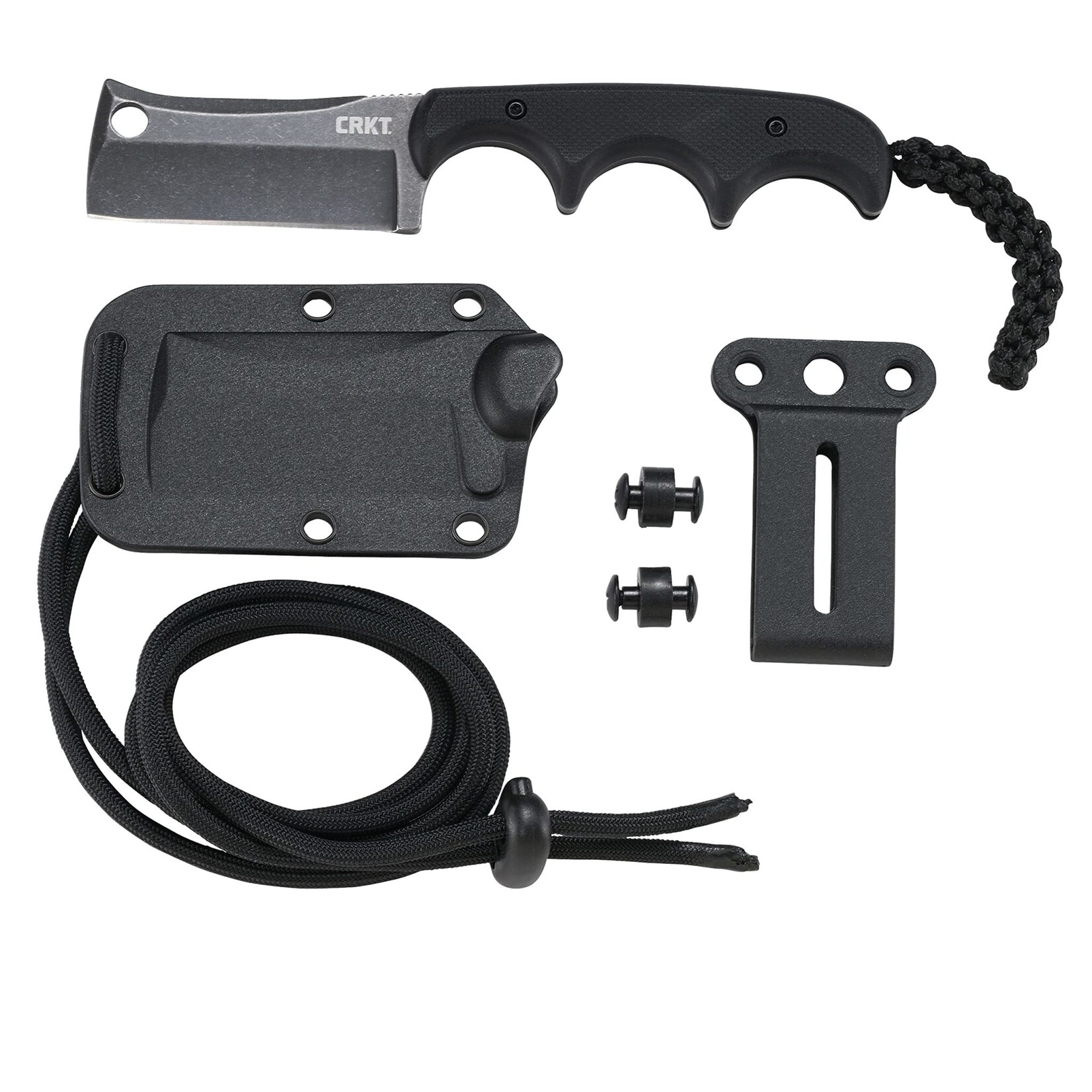 COLUMBIA RIVER KNIFE CRKT MINIMALIST CLEAVER BLACK OUT FIXED KNIFE  2 1/8" BLADE BLACK