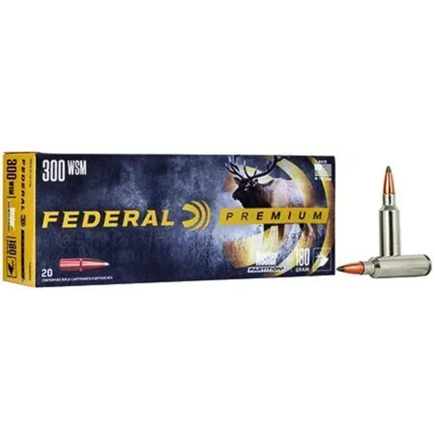 FEDERAL FEDERAL PREMIUM 300 WSM 180 NOSLER PARTITION 20 RNDS