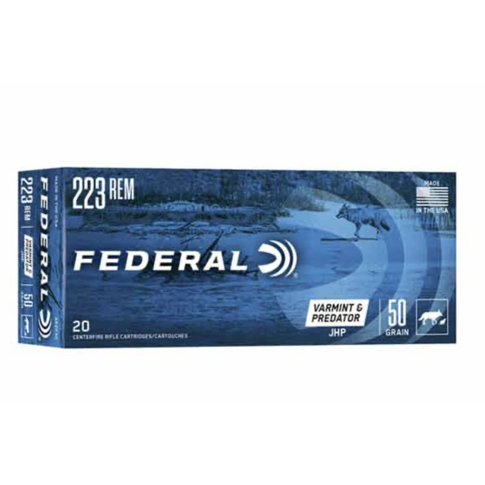 FEDERAL FEDERAL 223 REM 50 GR JHP 20 ROUNDS VARMINT & PREDATOR