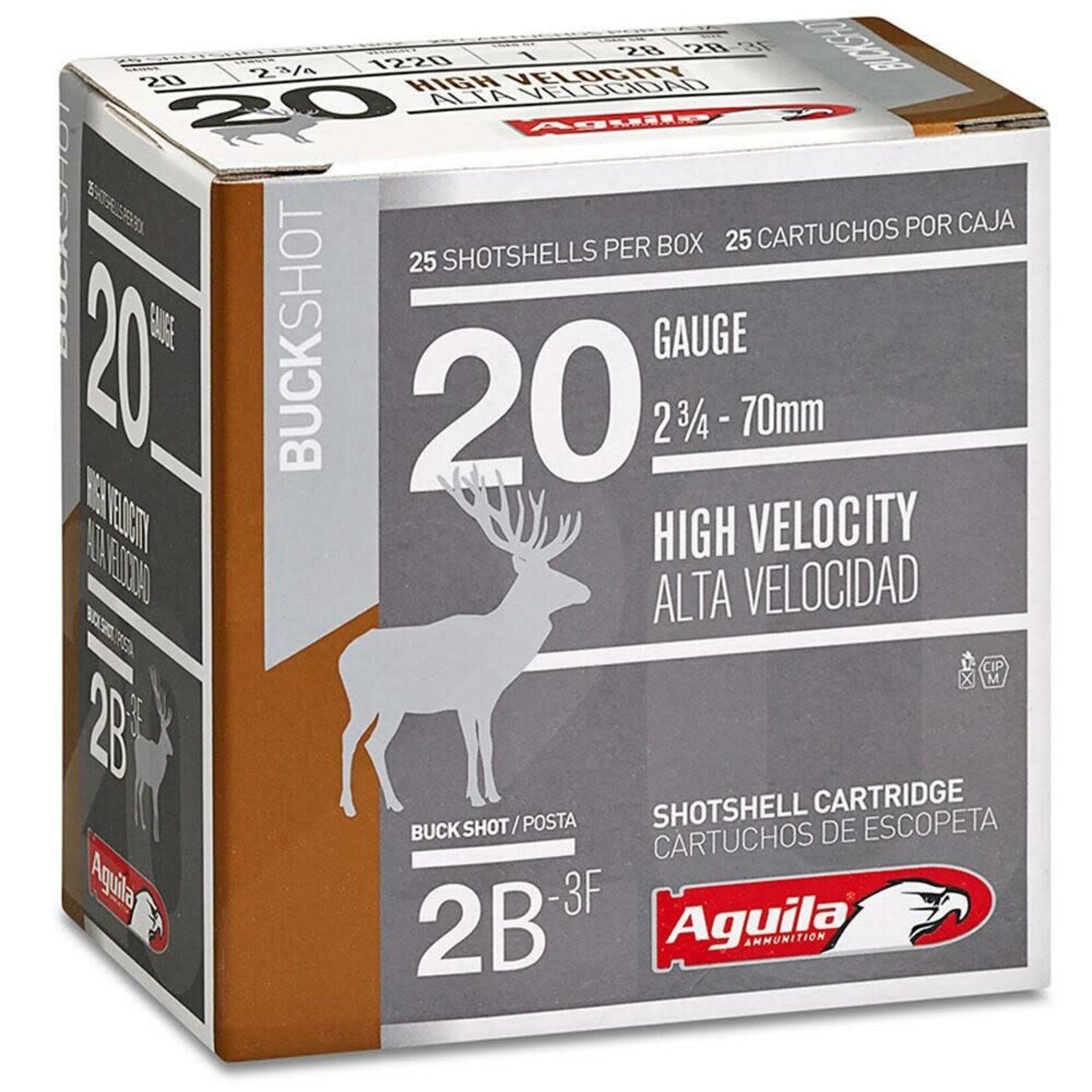AGUILA AGULIA 20GA BUCKSHOT  2 3/4" 1220 VEL 1 OZ  2B-3F 25RNDS