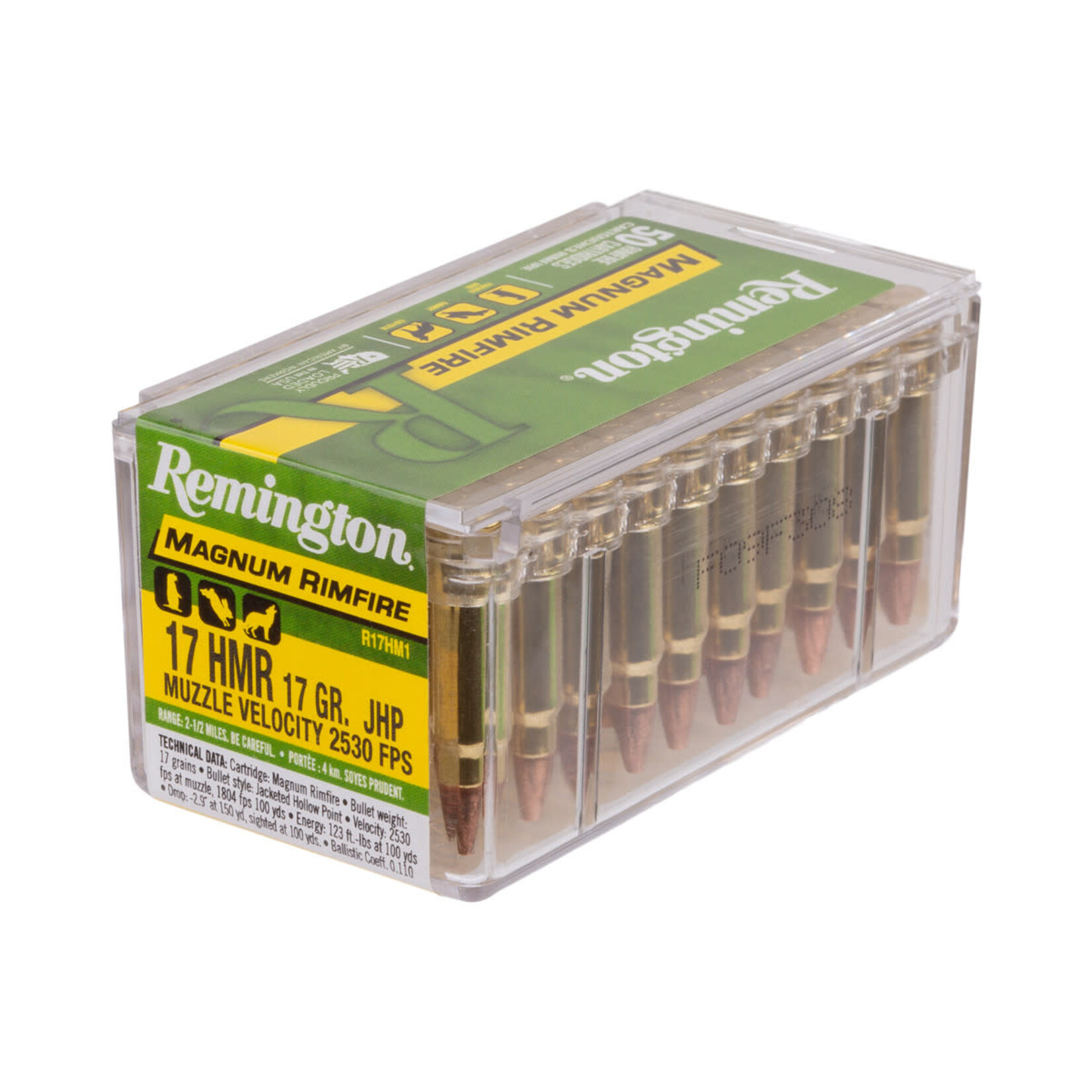 REMINGTON REMINGTON 17 HMR 17GR JHP 2550 FPS 50/CT R17HM1
