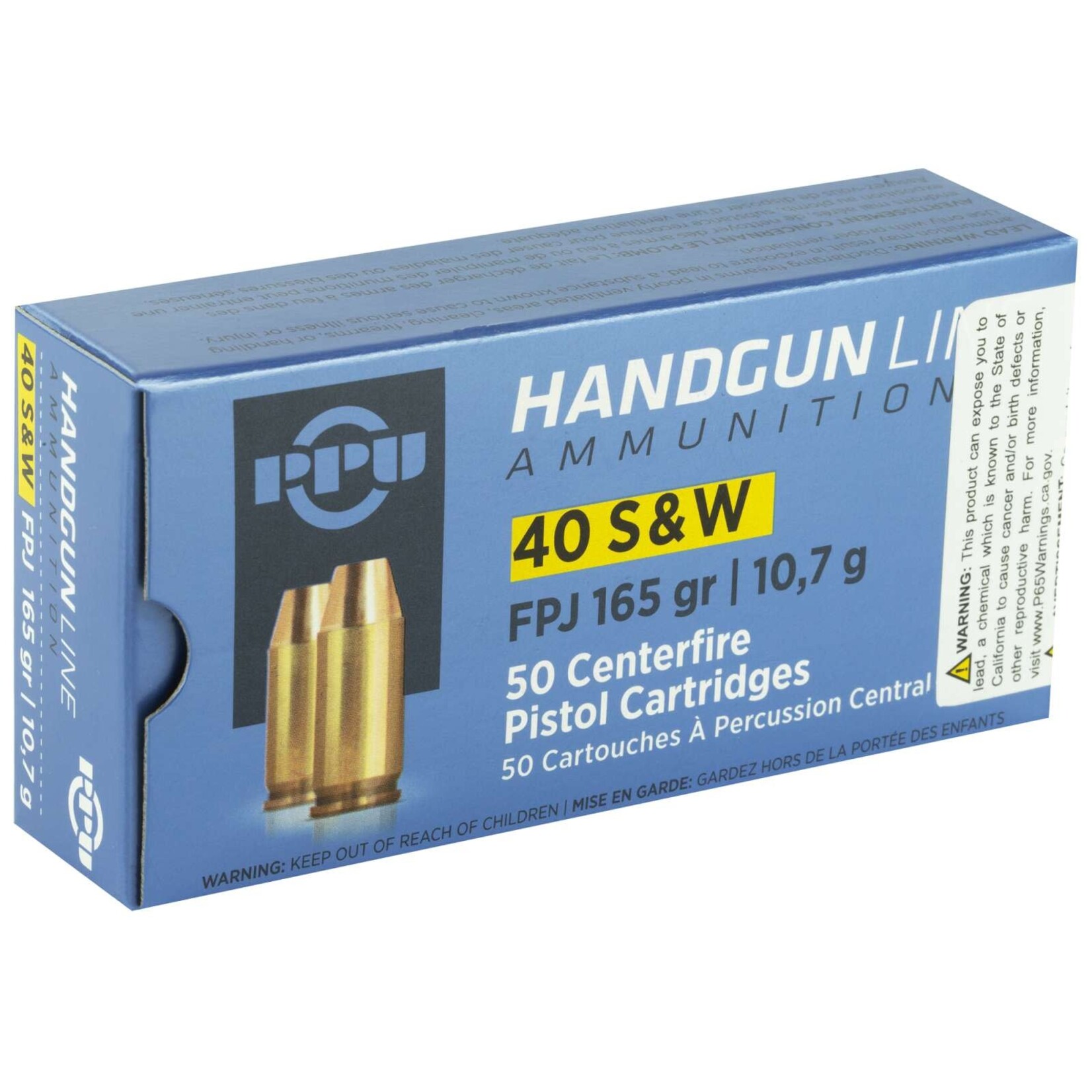 PPU PPU 40 S&W 165GR FPJ HANDGUN LINE 50 RNDS